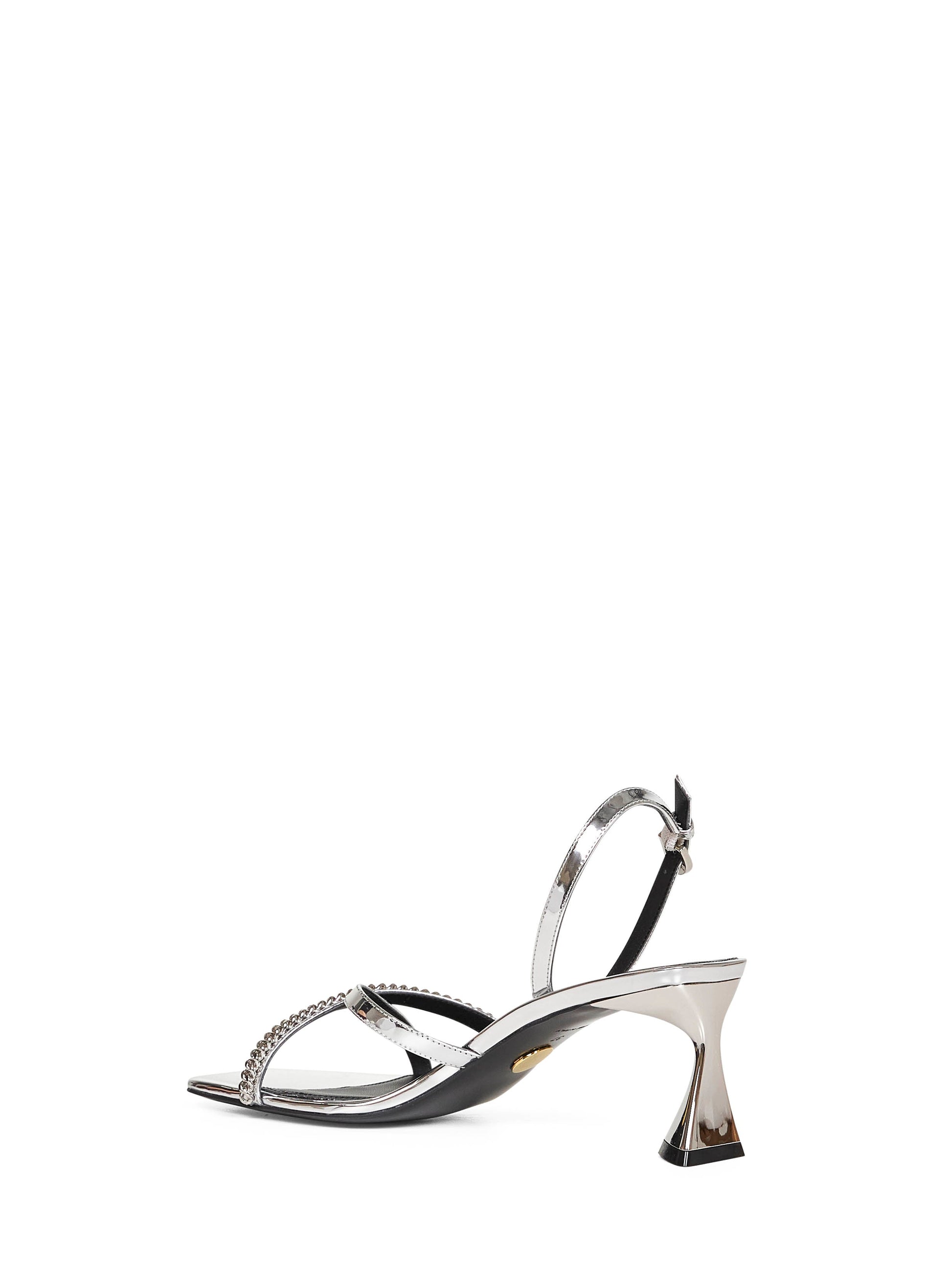 Stella Mccartney Women Silver Elsa Metallic Heeled Sandals STELLA MCCARTNEY