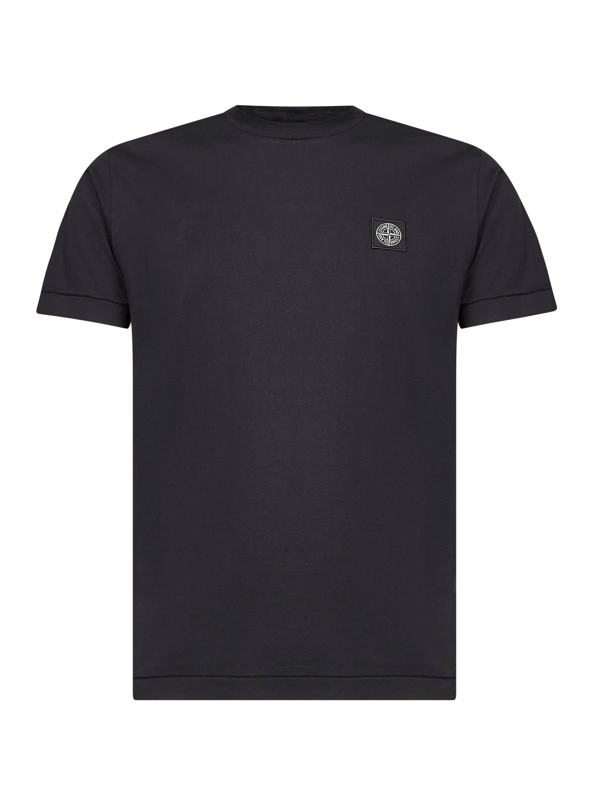 Stone Island Men Black Slim-Fit Logo Patch T-Shirt<Br/> STONE ISLAND