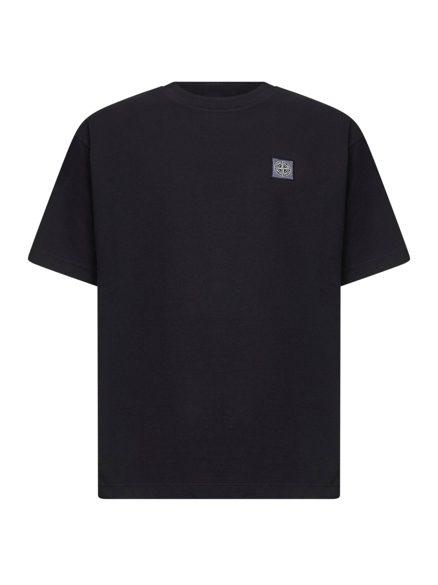 Stone Island Men Black Jersey Logo Patch T-Shirt<Br/> STONE ISLAND