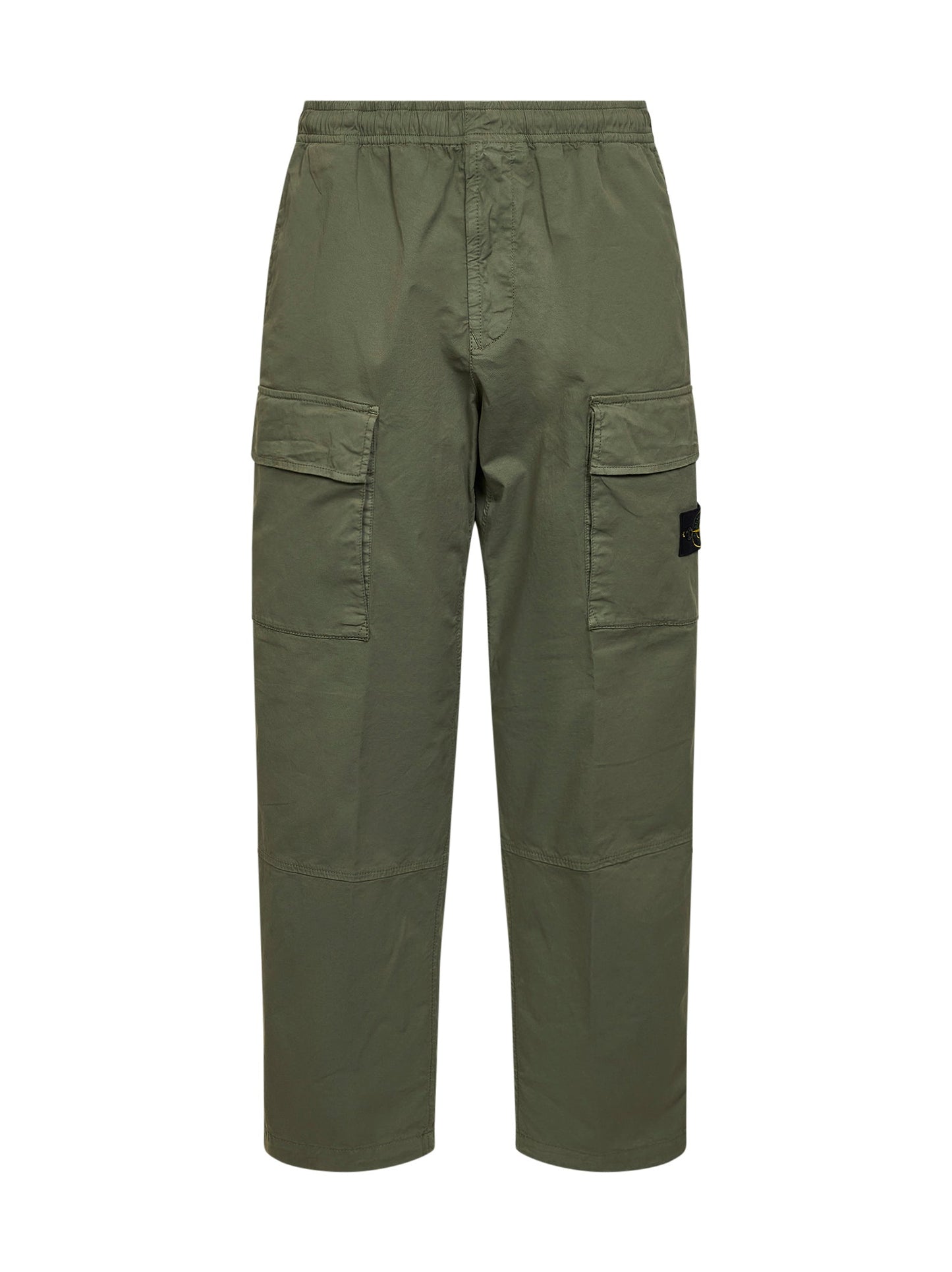 Stone Island Men Military Green Stretch Twill Cargo Trousers STONE ISLAND