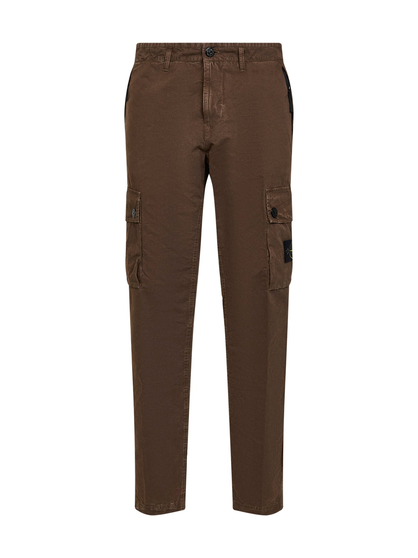 Stone Island Men Shadow Brown Brushed Organic Cotton Canvas Cargo Trousers STONE ISLAND