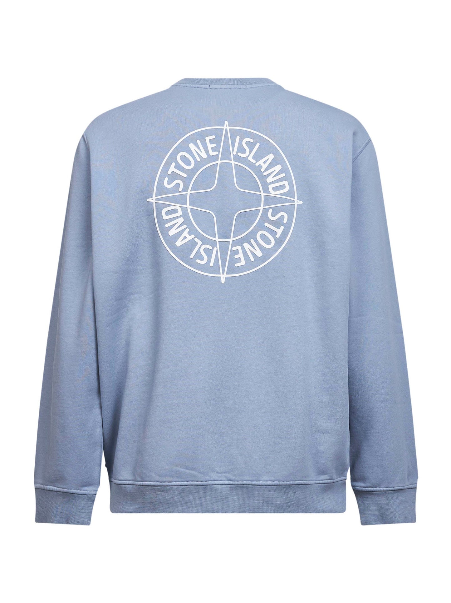 Stone Island Men Avio Blue Cotton "Outline Compass" Printed Sweatshirt STONE ISLAND