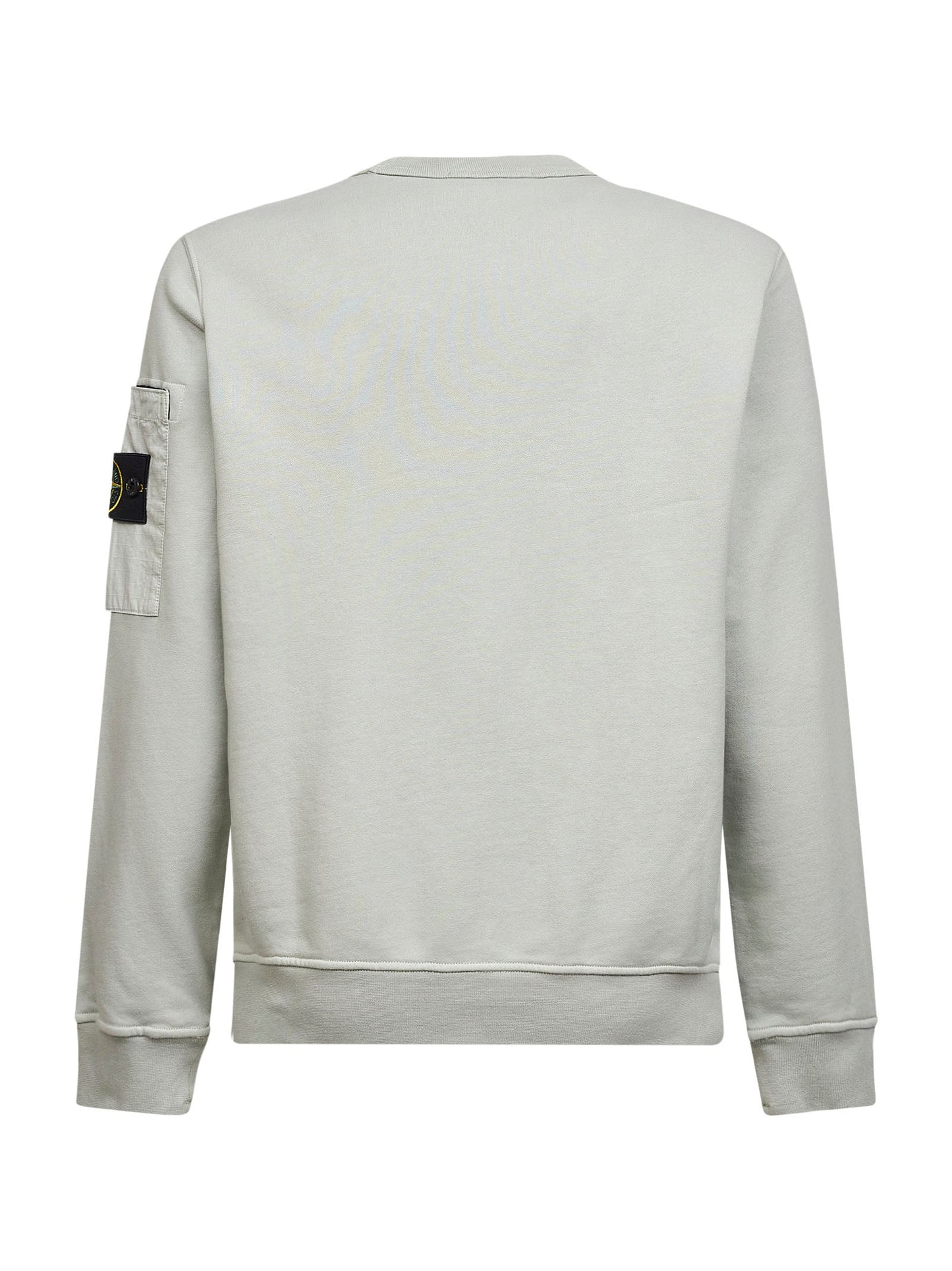 Stone Island Men Sage Green Cotton Sweatshirt With Ripstop Cotton Pocket STONE ISLAND