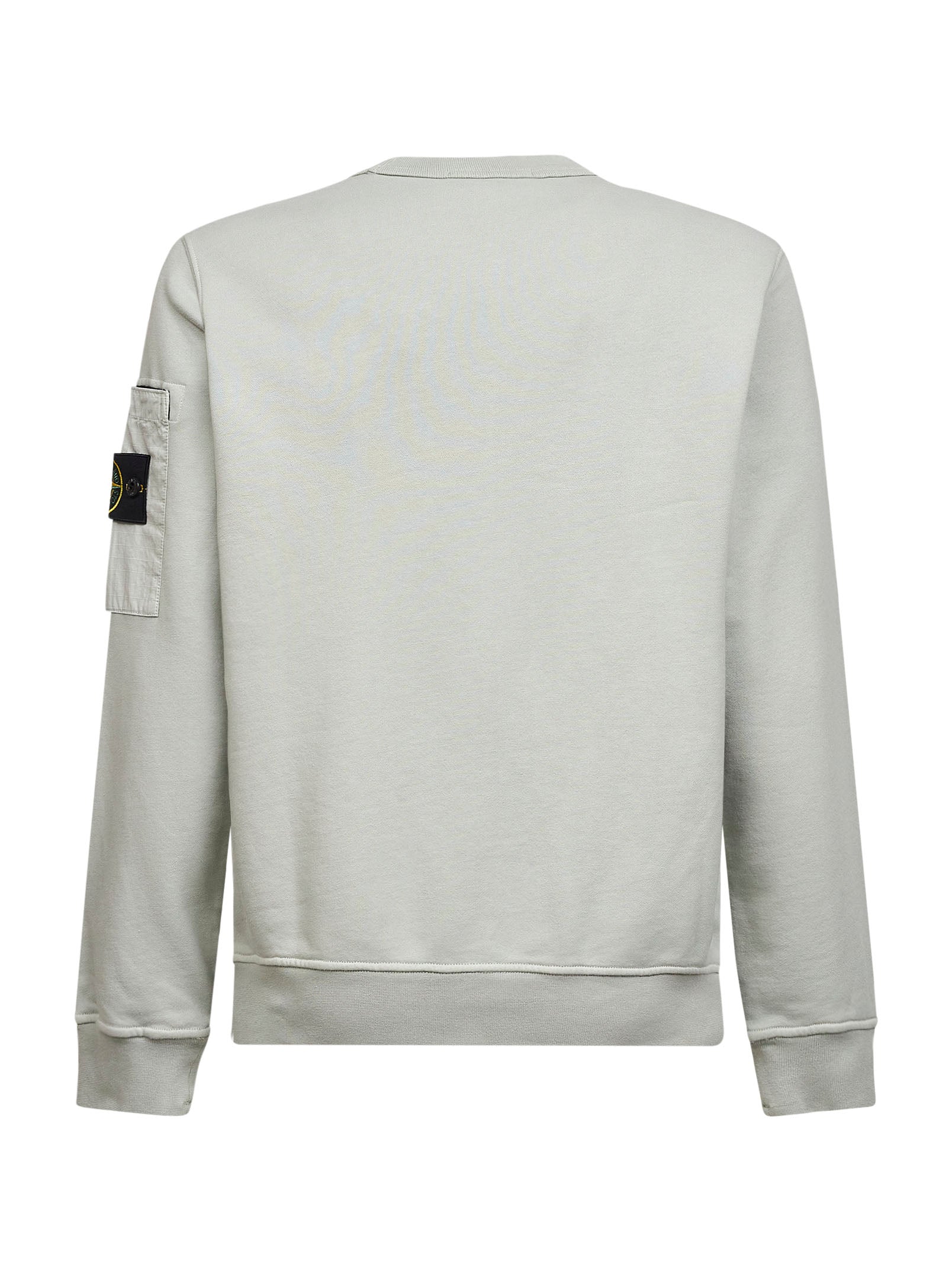 Stone Island Men Sage Green Cotton Sweatshirt With Ripstop Cotton Pocket STONE ISLAND