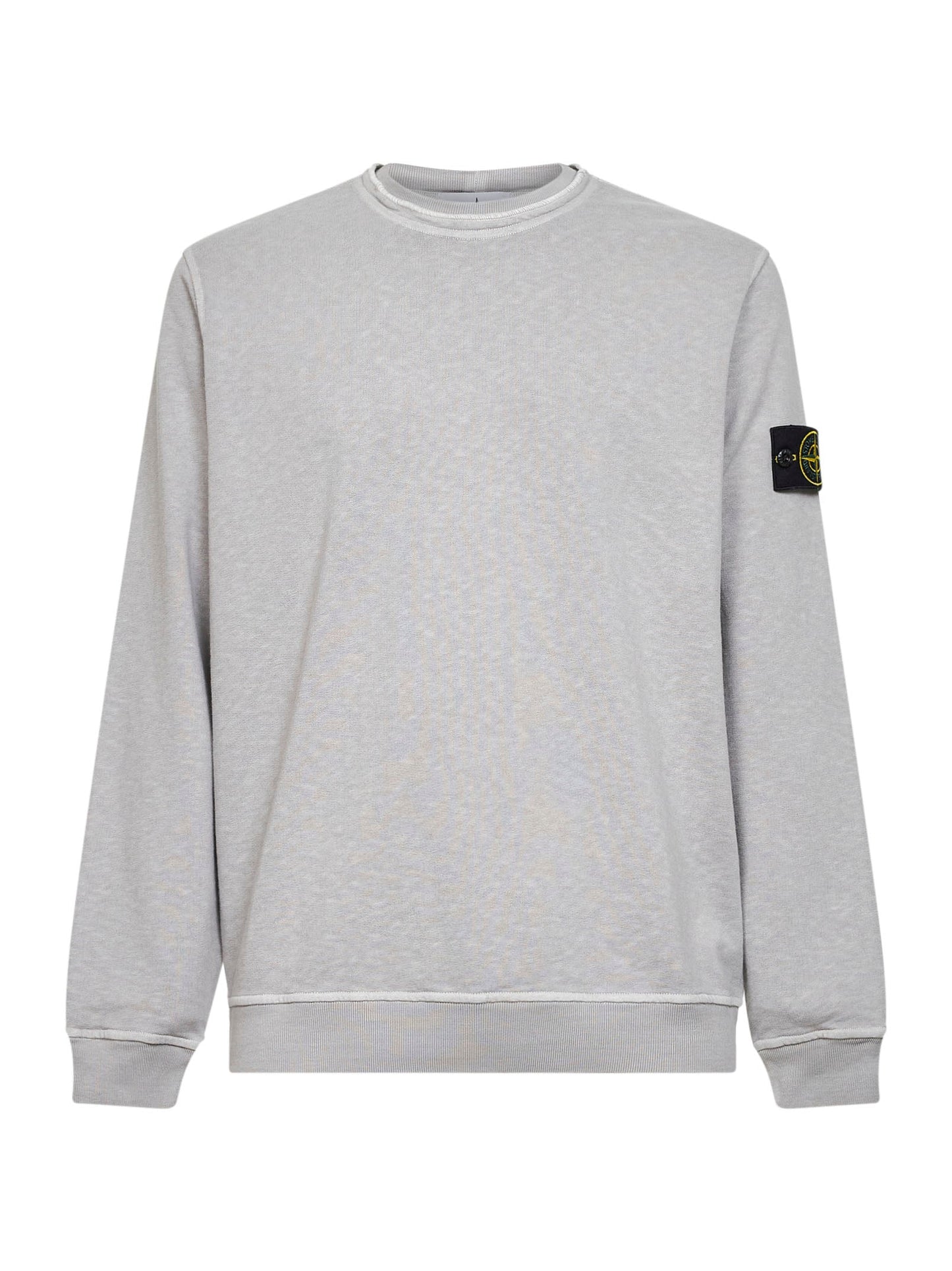 Stone Island Men Pearl Grey Slub-Effect Malfilé Cotton Sweatshirt STONE ISLAND