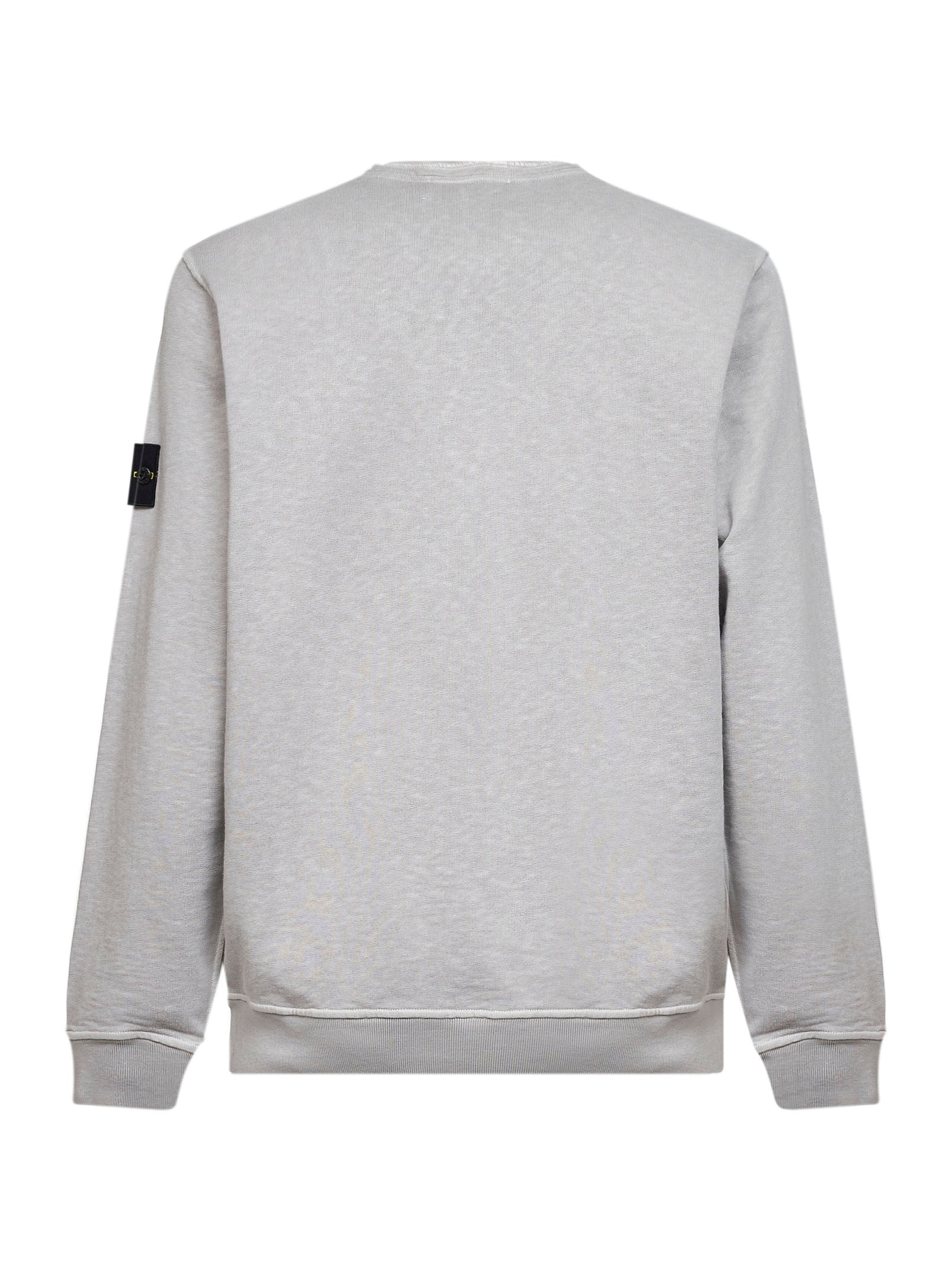 Stone Island Men Pearl Grey Slub-Effect Malfilé Cotton Sweatshirt STONE ISLAND