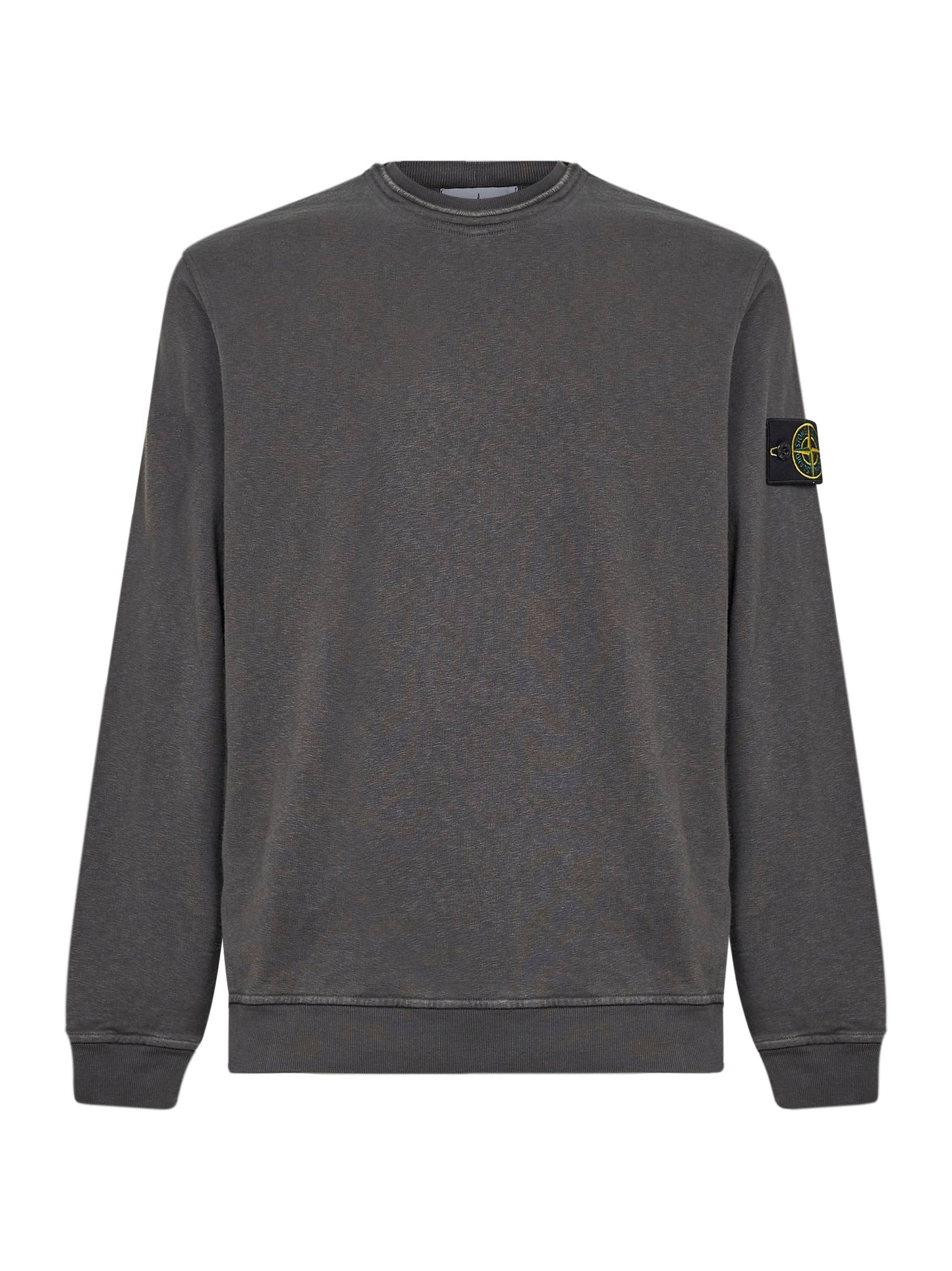 Stone Island Men Charcoal Grey Slub-Effect Malfilé Cotton Sweatshirt STONE ISLAND