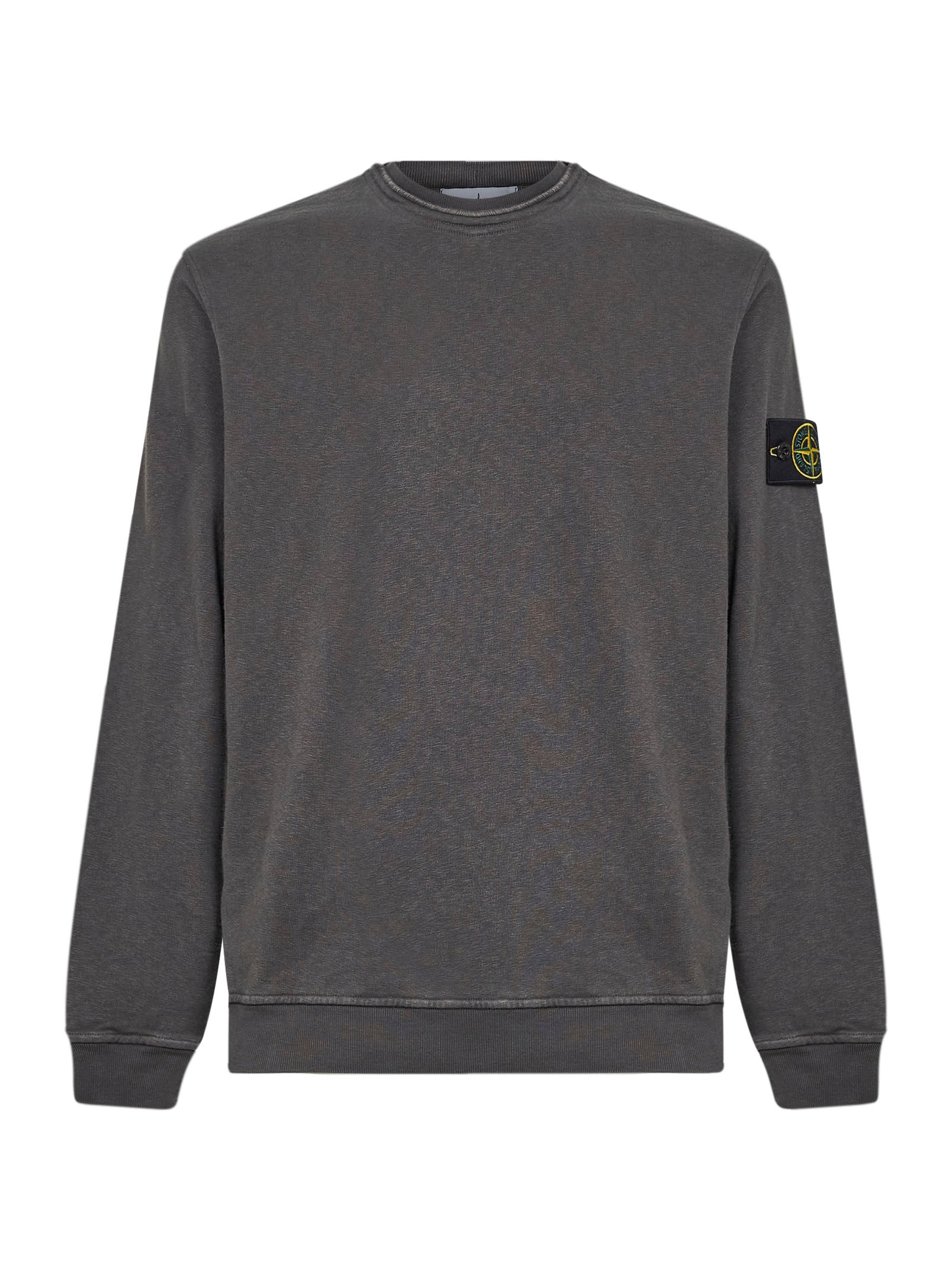 Stone Island Men Charcoal Grey Slub-Effect Malfilé Cotton Sweatshirt STONE ISLAND