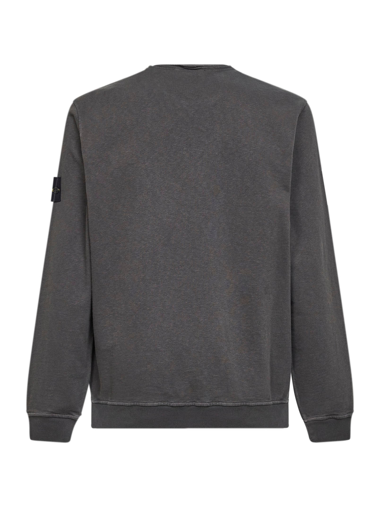 Stone Island Men Charcoal Grey Slub-Effect Malfilé Cotton Sweatshirt STONE ISLAND