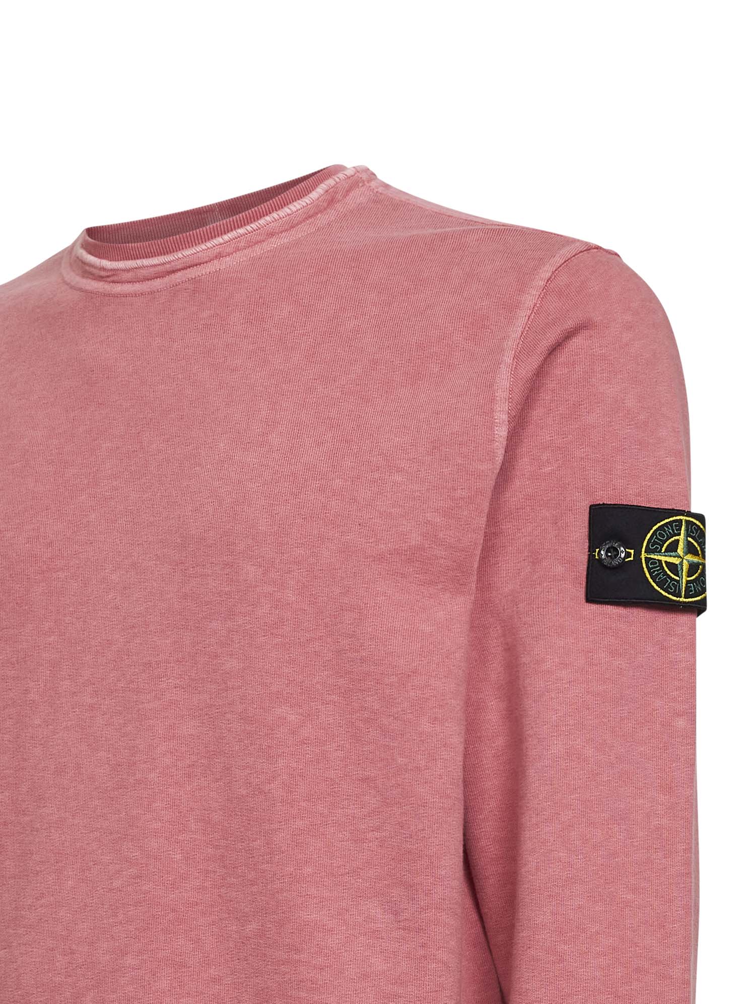 Stone Island Men Oleander Slub-Effect Malfilé Cotton Sweatshirt STONE ISLAND