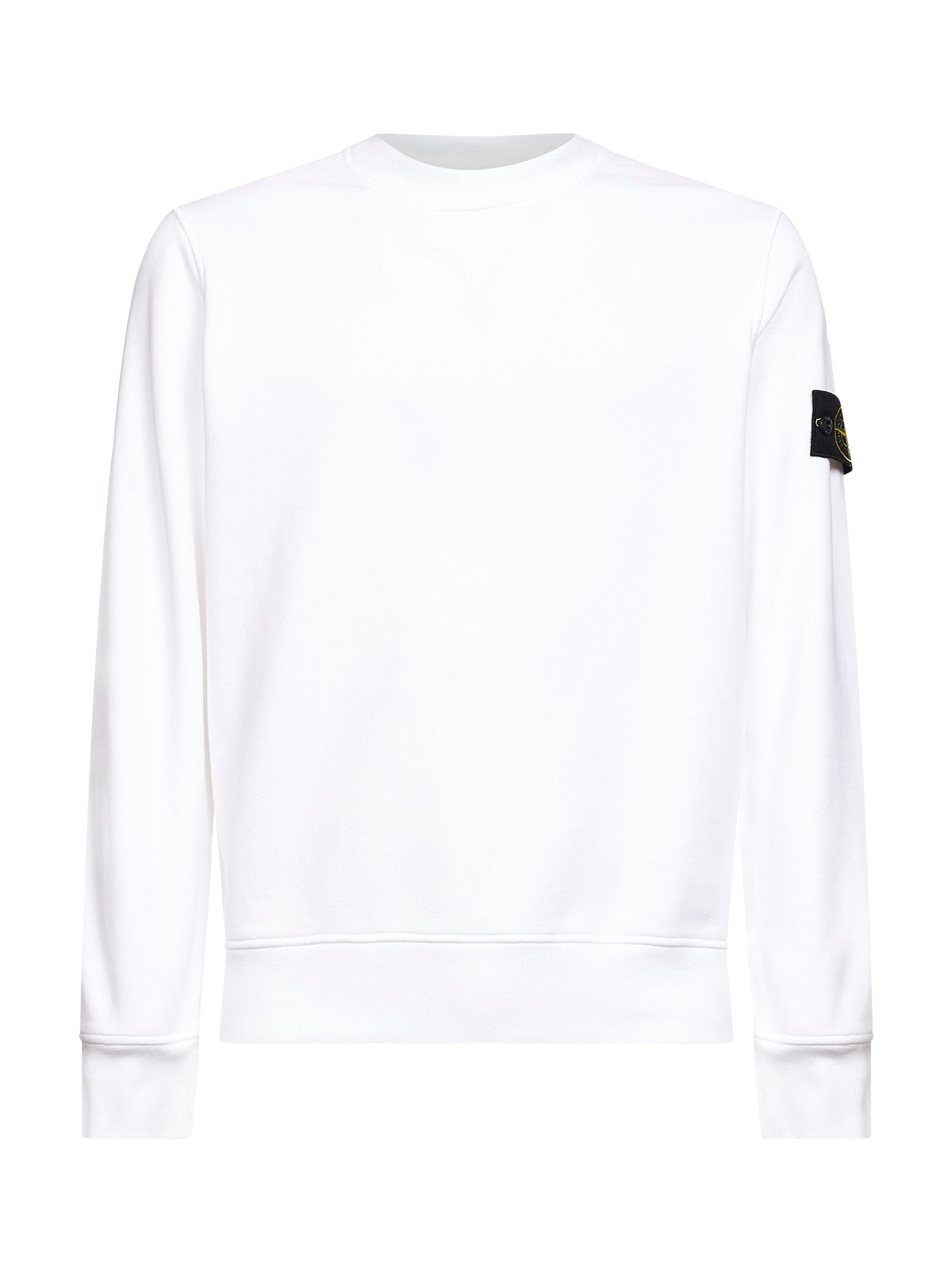 Stone Island Men White Organic Cotton Crewneck Sweatshirt STONE ISLAND