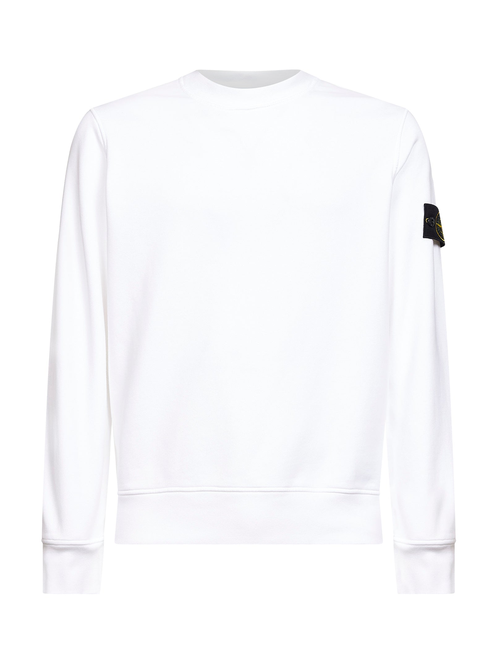 Stone Island Men White Organic Cotton Crewneck Sweatshirt STONE ISLAND