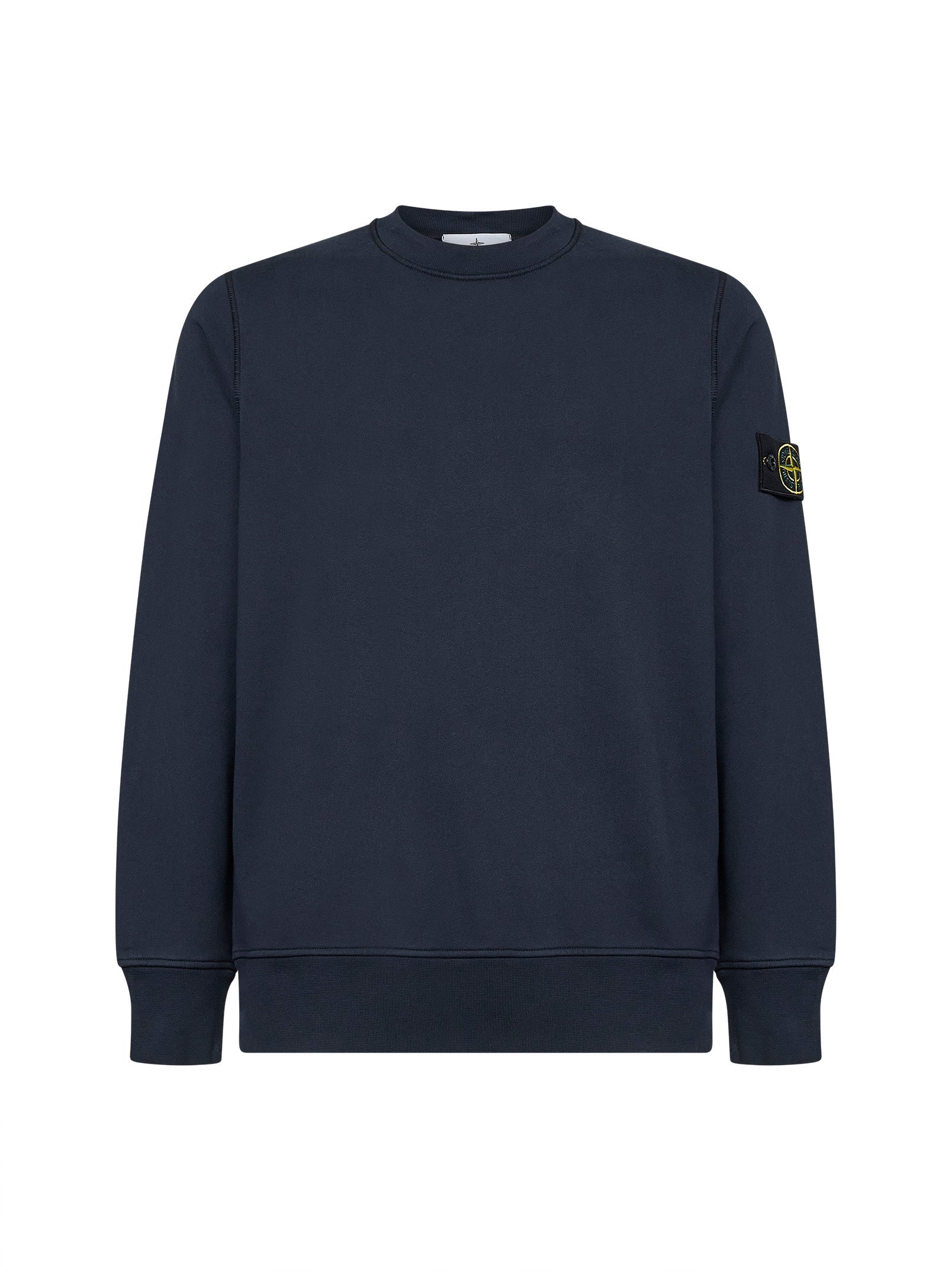 Stone Island Men Blue Organic Cotton Crewneck Sweatshirt<Br/> STONE ISLAND