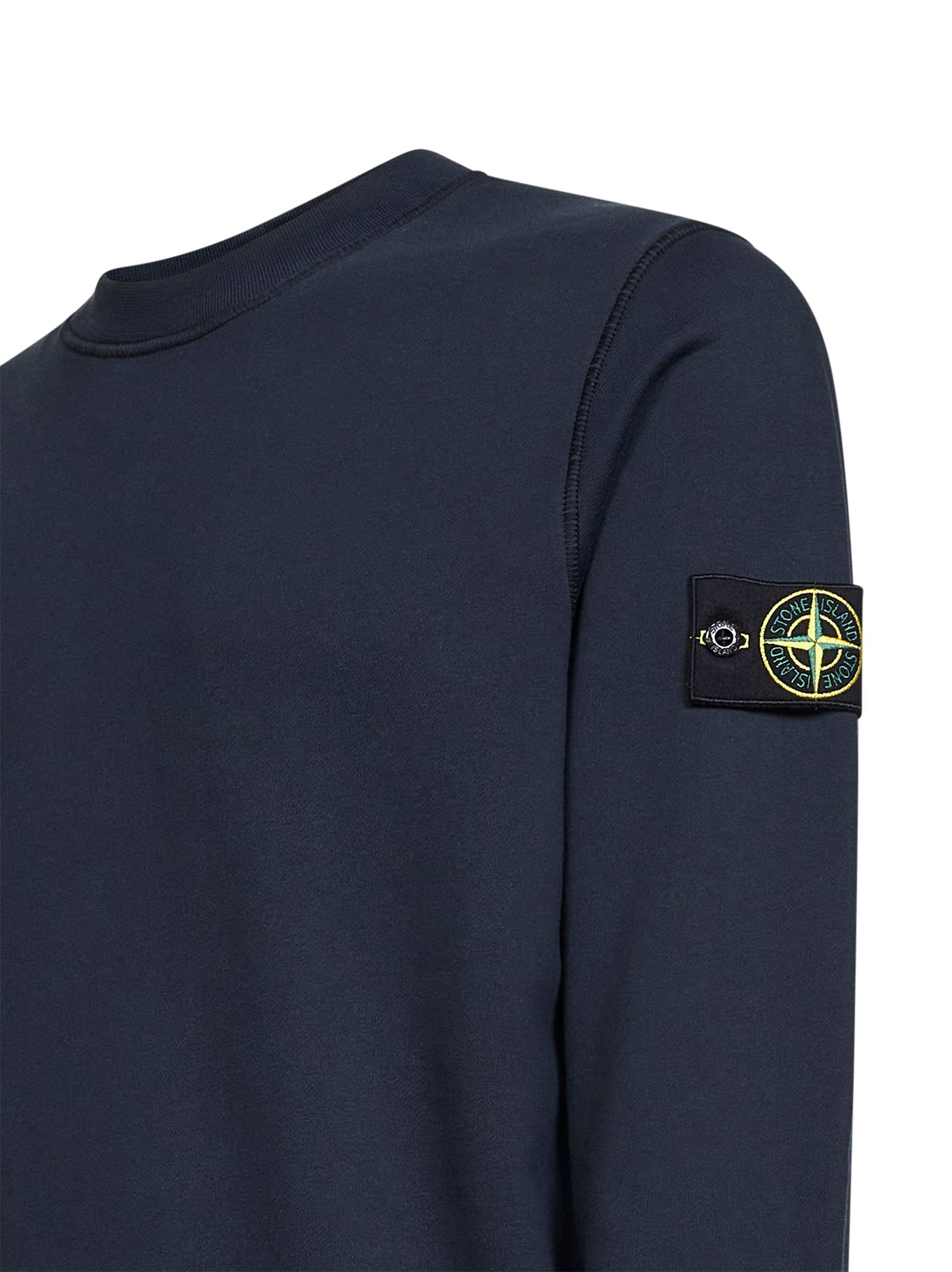 Stone Island Men Blue Organic Cotton Crewneck Sweatshirt<Br/> STONE ISLAND