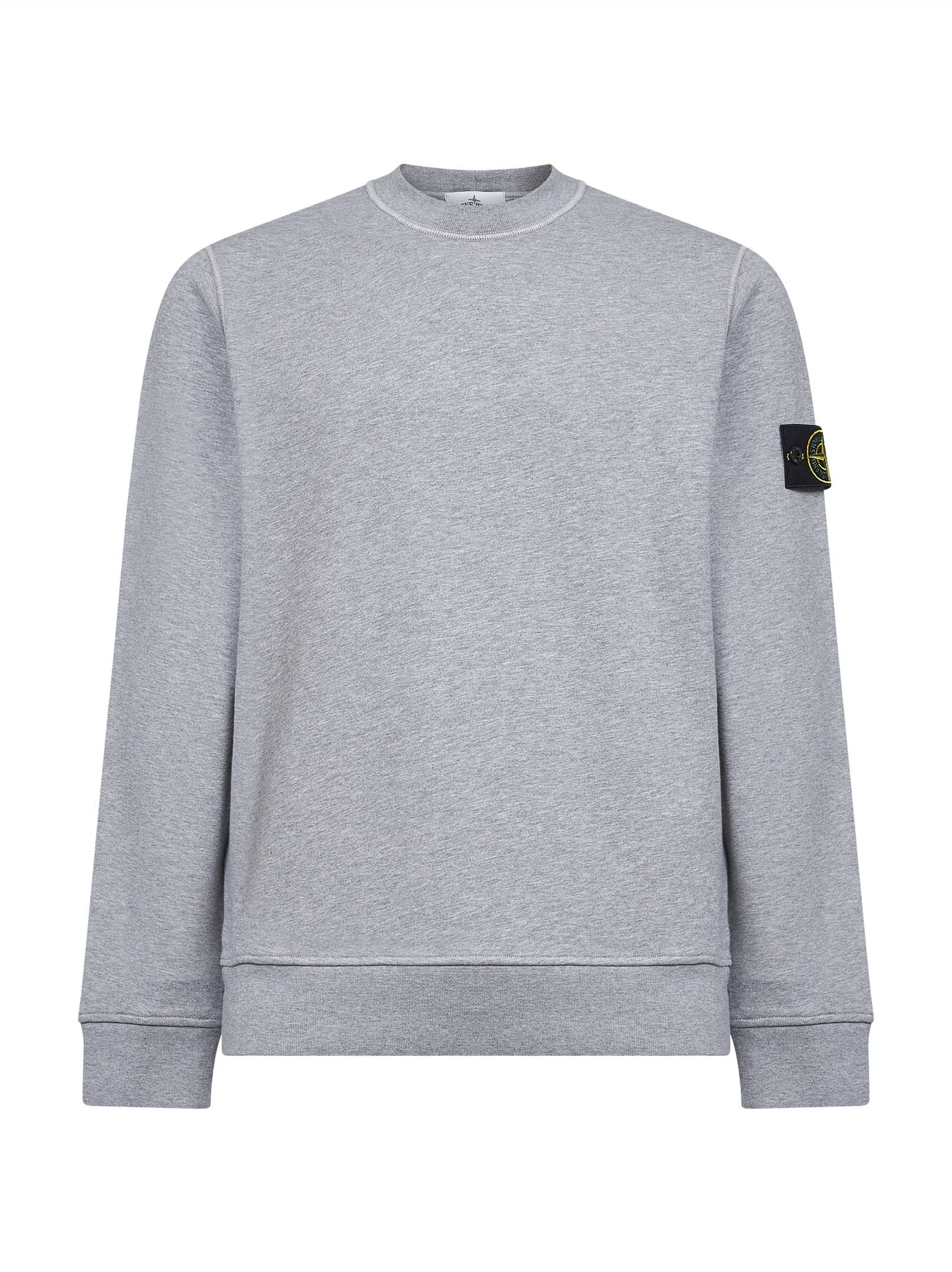 Stone Island Men Dark Grey Organic Cotton Crewneck Sweatshirt STONE ISLAND