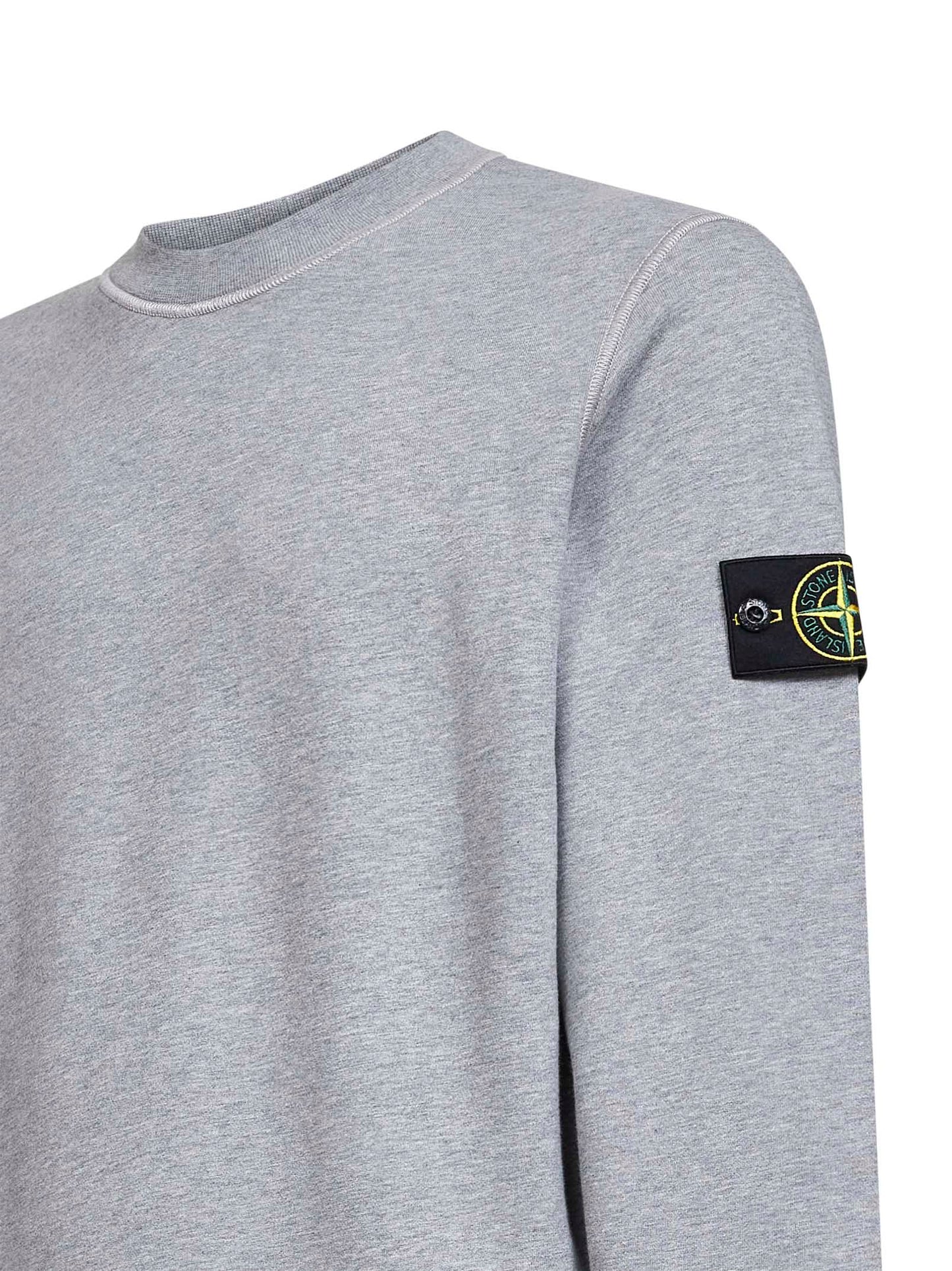 Stone Island Men Dark Grey Organic Cotton Crewneck Sweatshirt STONE ISLAND