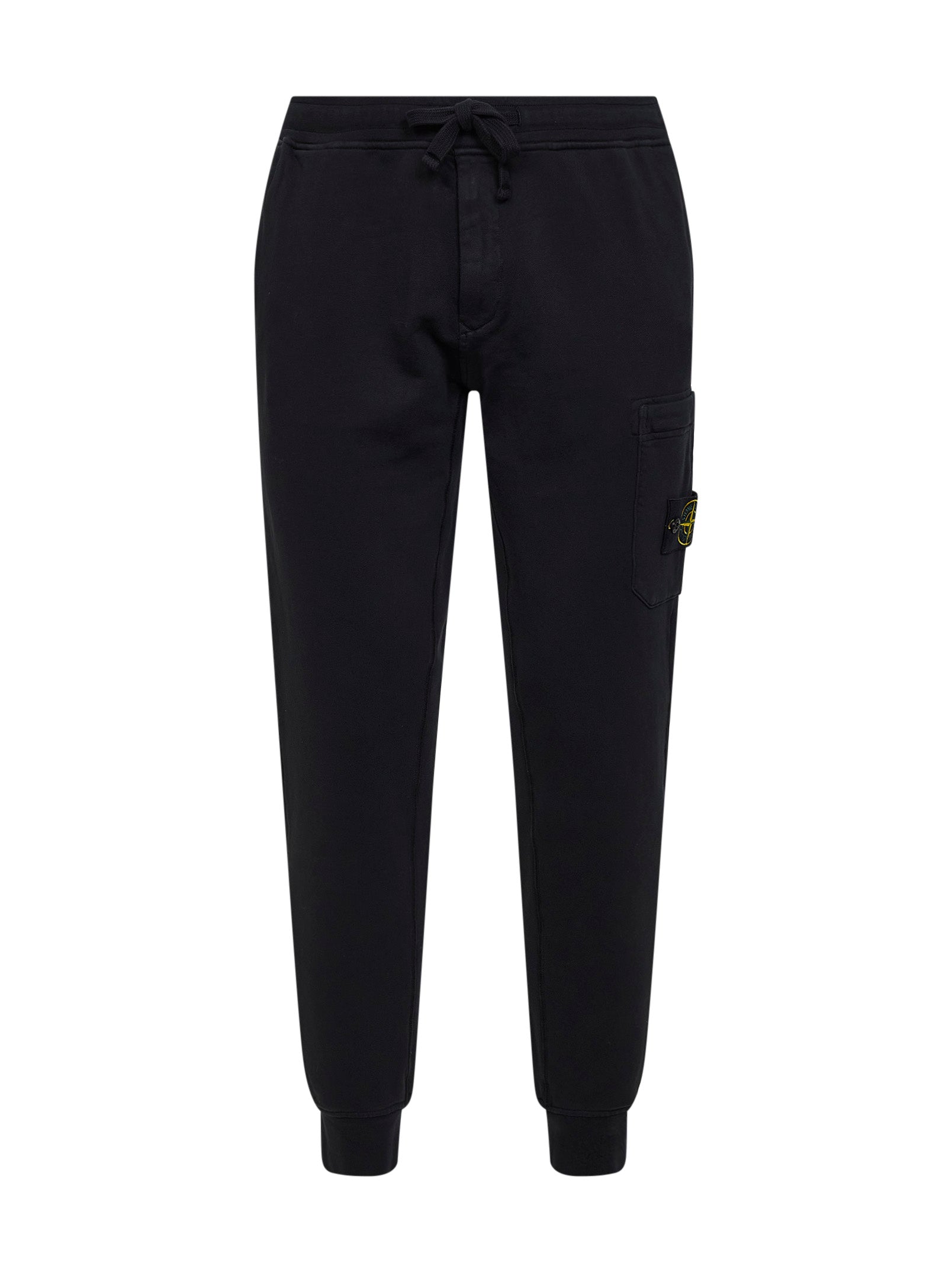 Stone Island Men Black Organic Cotton Jogger Trousers STONE ISLAND