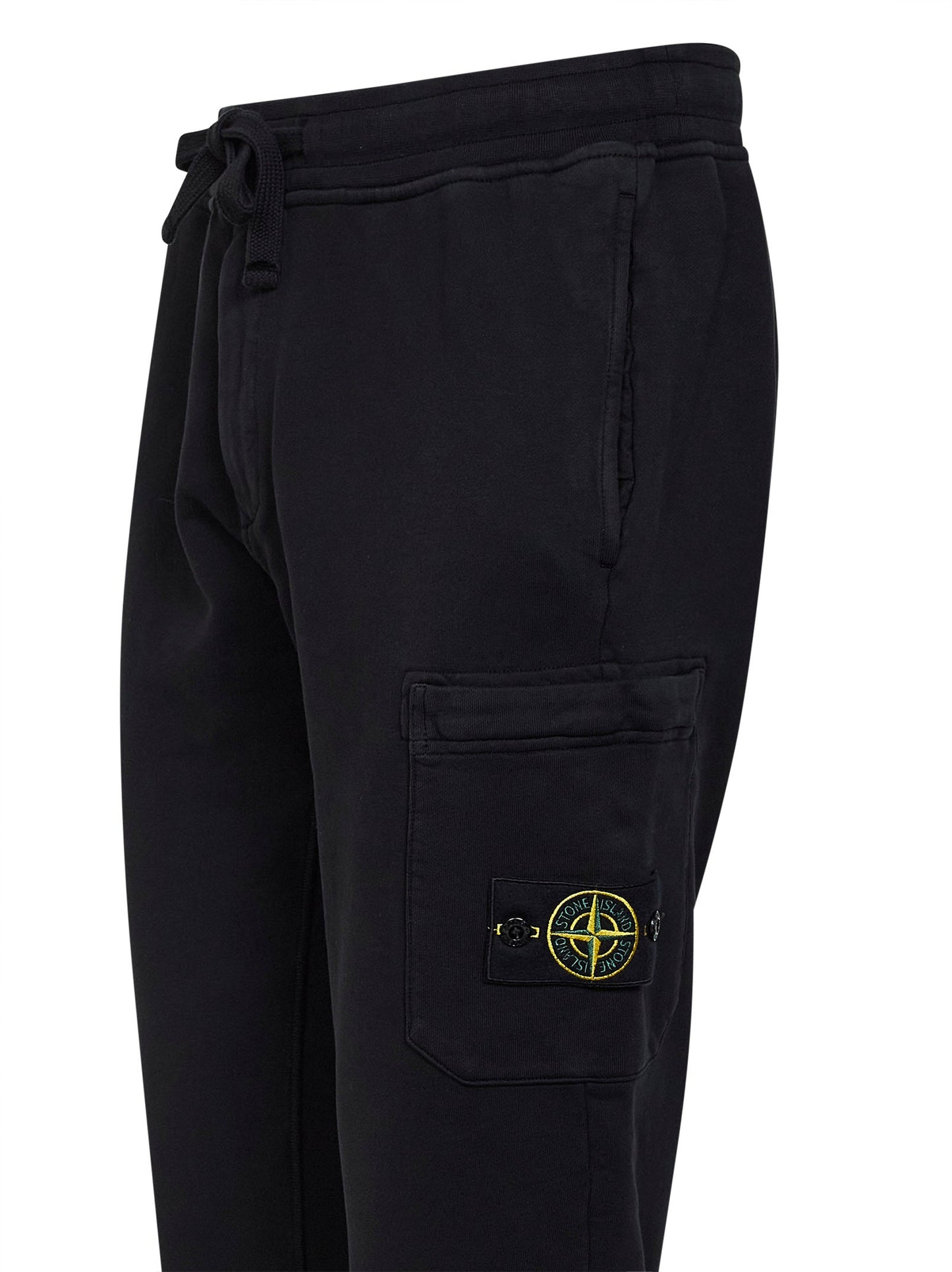 Stone Island Men Black Organic Cotton Jogger Trousers STONE ISLAND