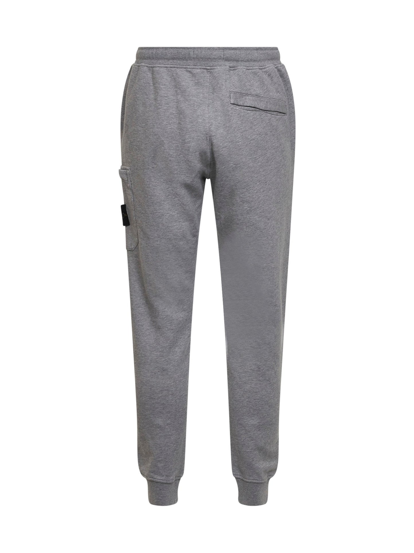 Stone Island Men Dust Grey Melange Organic Mélange Cotton Fleece Joggers STONE ISLAND