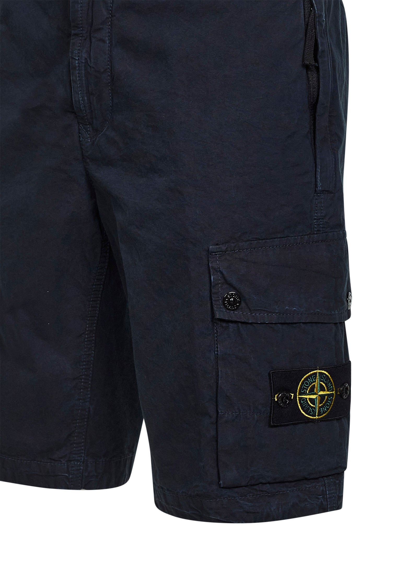 Stone Island Men Blue Organic Cotton Twill Cargo Bermuda Shorts STONE ISLAND