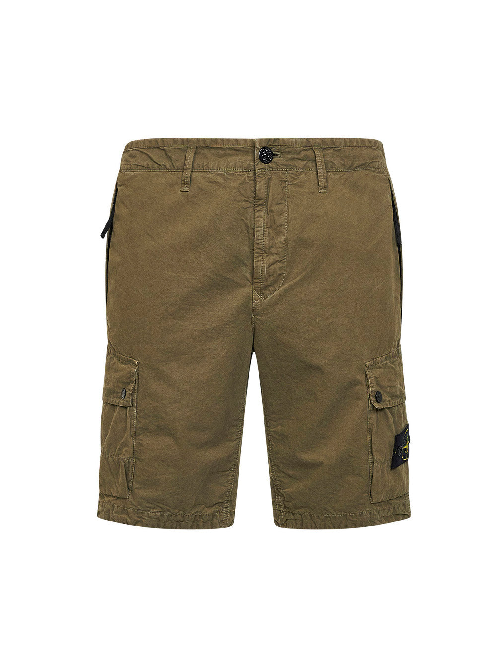 Stone Island Men Military Green Organic Cotton Twill Cargo Bermuda Shorts STONE ISLAND