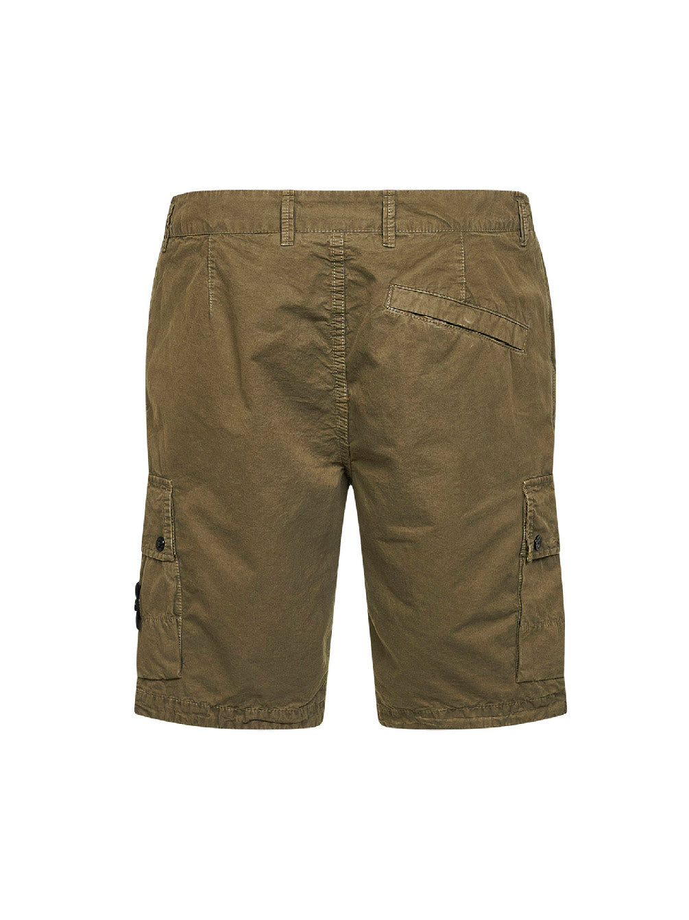 Stone Island Men Military Green Organic Cotton Twill Cargo Bermuda Shorts STONE ISLAND