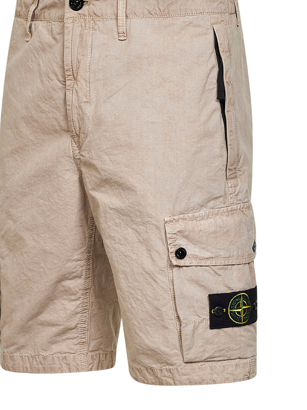 Stone Island Men Desert Organic Cotton Twill Cargo Bermuda Shorts STONE ISLAND