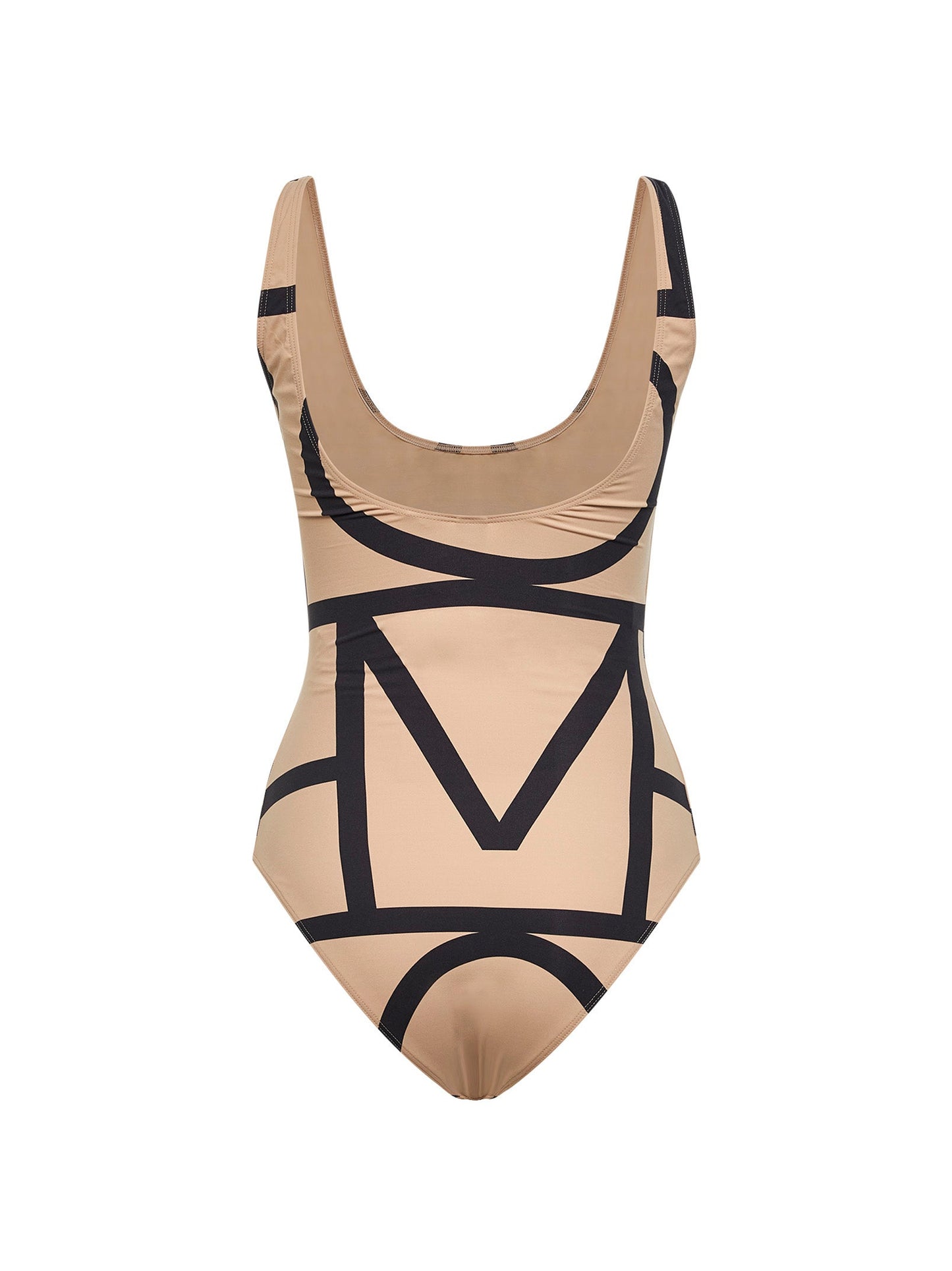 Toteme Women Beige Stretch Jersey Monogram One-Piece Swimsuit TOTEME