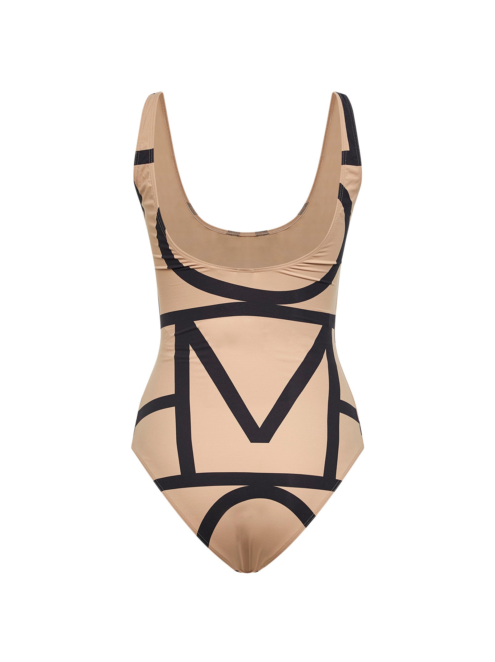 Toteme Women Beige Stretch Jersey Monogram One-Piece Swimsuit TOTEME