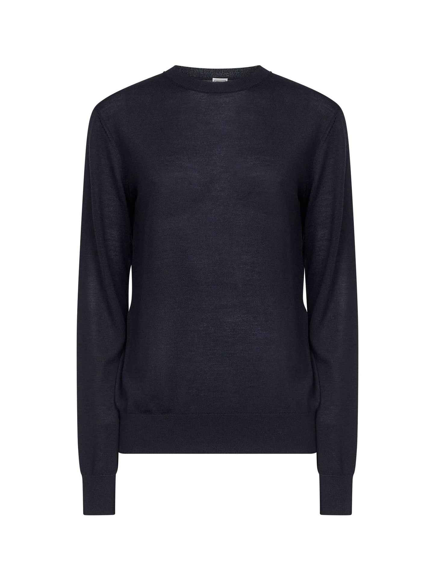 Toteme Women Midnight Blue Merino Wool And Silk Fine Knit Sweater TOTEME