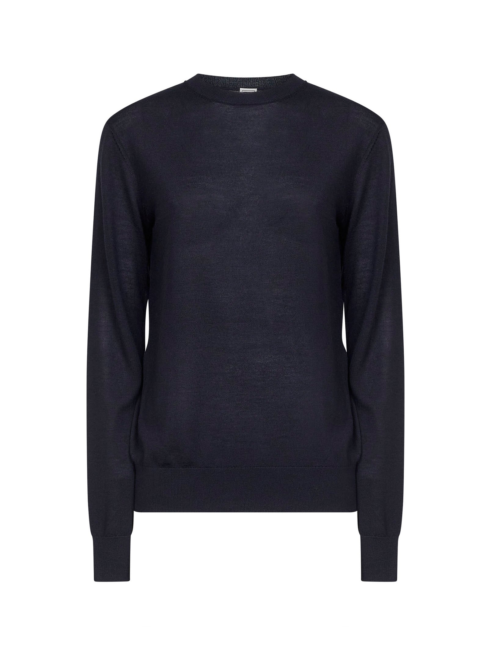 Toteme Women Midnight Blue Merino Wool And Silk Fine Knit Sweater TOTEME