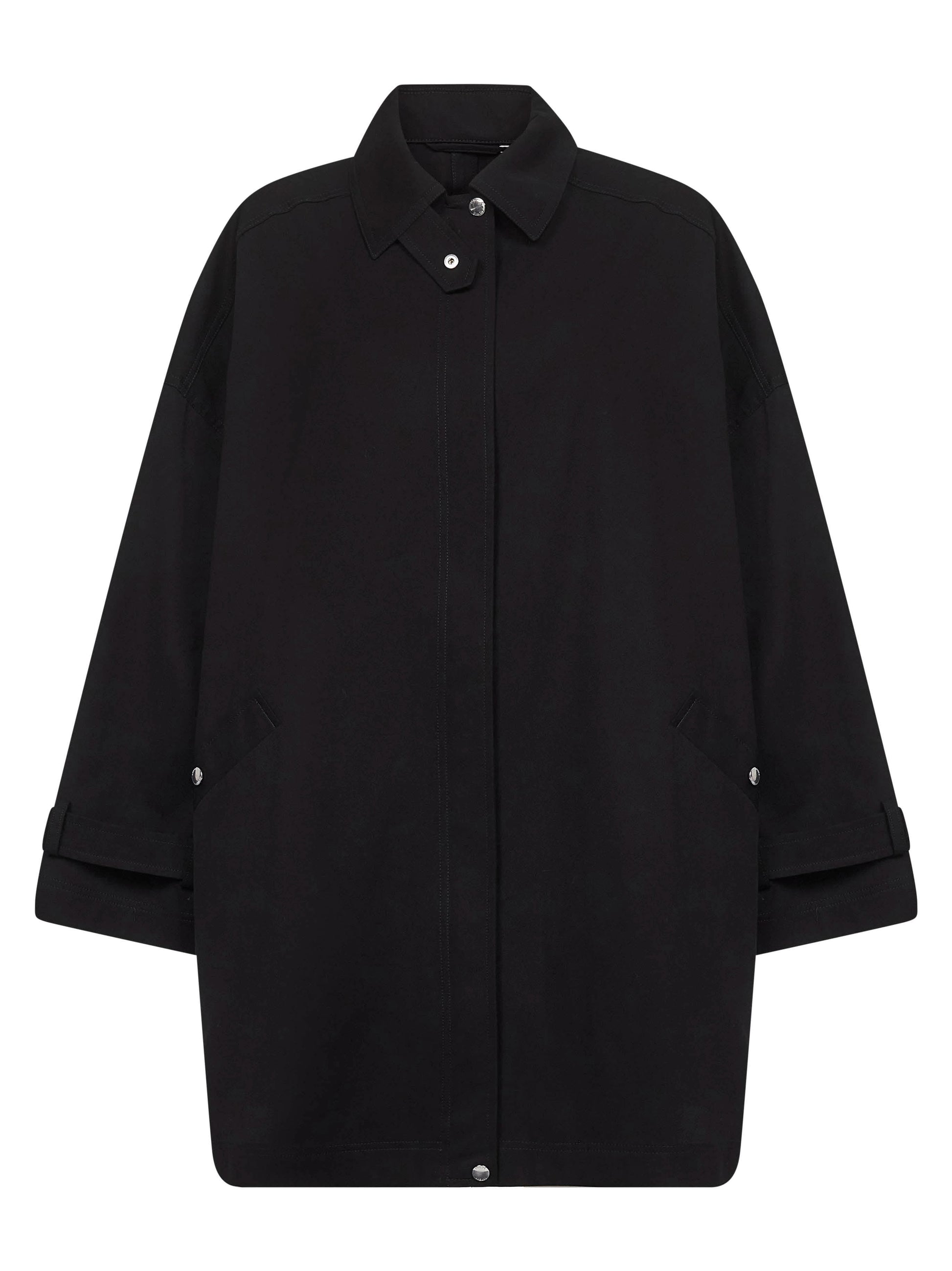Toteme Women Black Organic Cotton Oversized Trench Jacket TOTEME