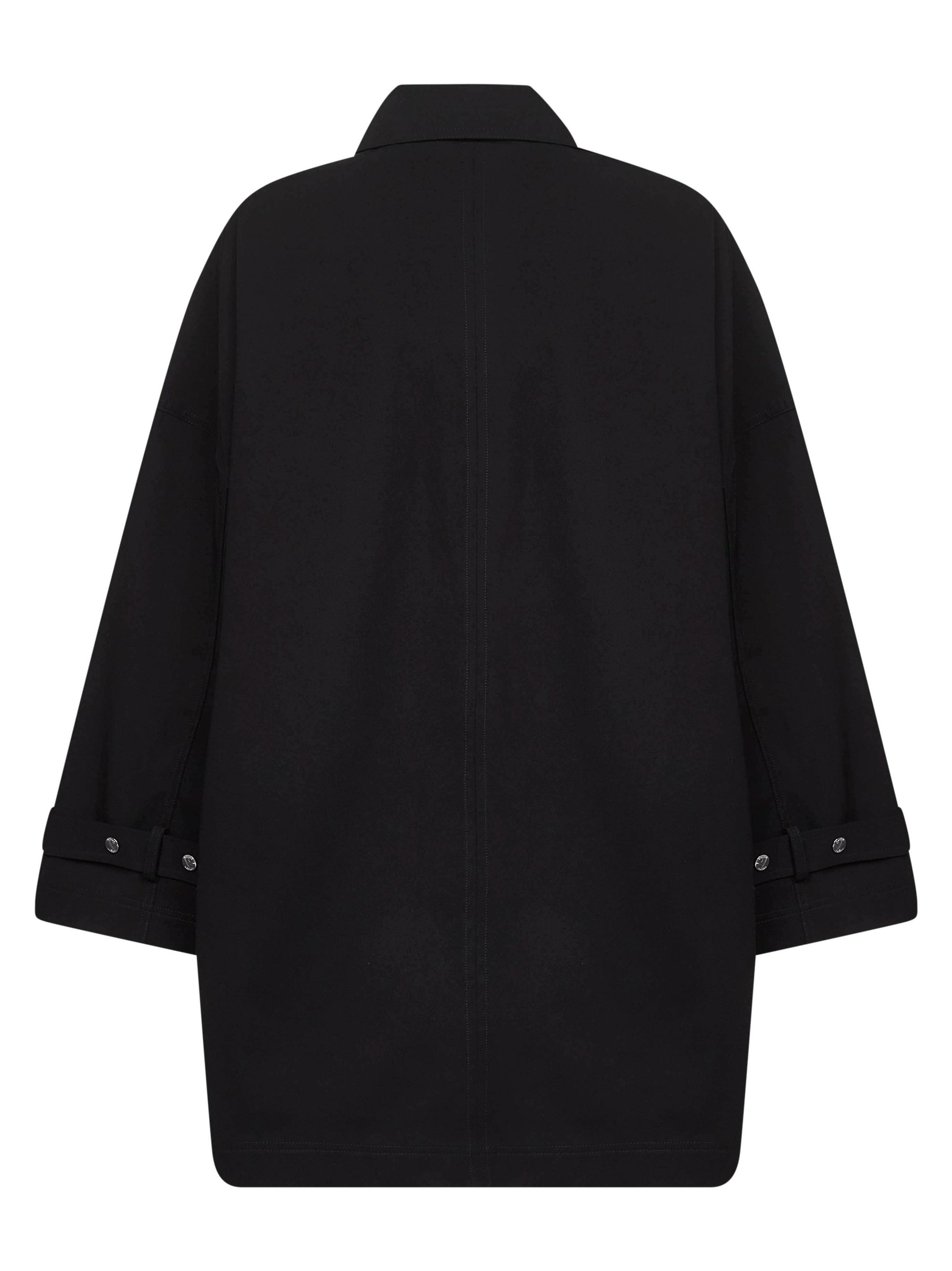 Toteme Women Black Organic Cotton Oversized Trench Jacket TOTEME