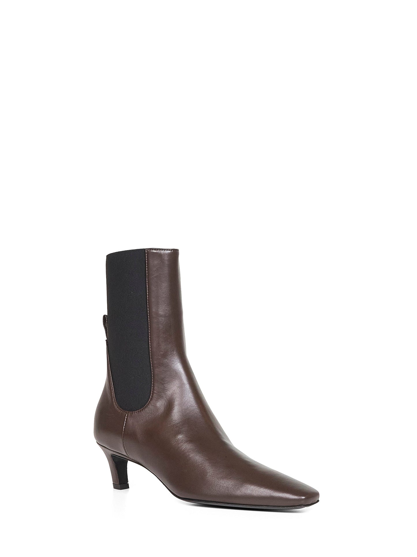 Toteme Women Brown Leather Mid-Heel Ankle Boots TOTEME