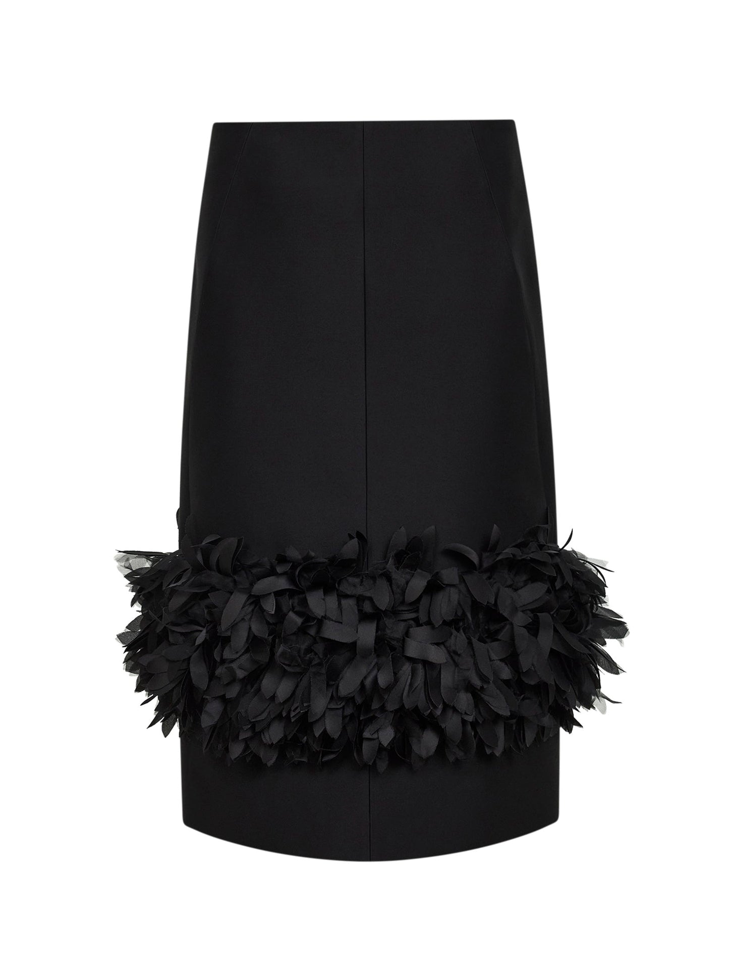Toteme Women Black Wool And Silk Petal Midi Skirt TOTEME