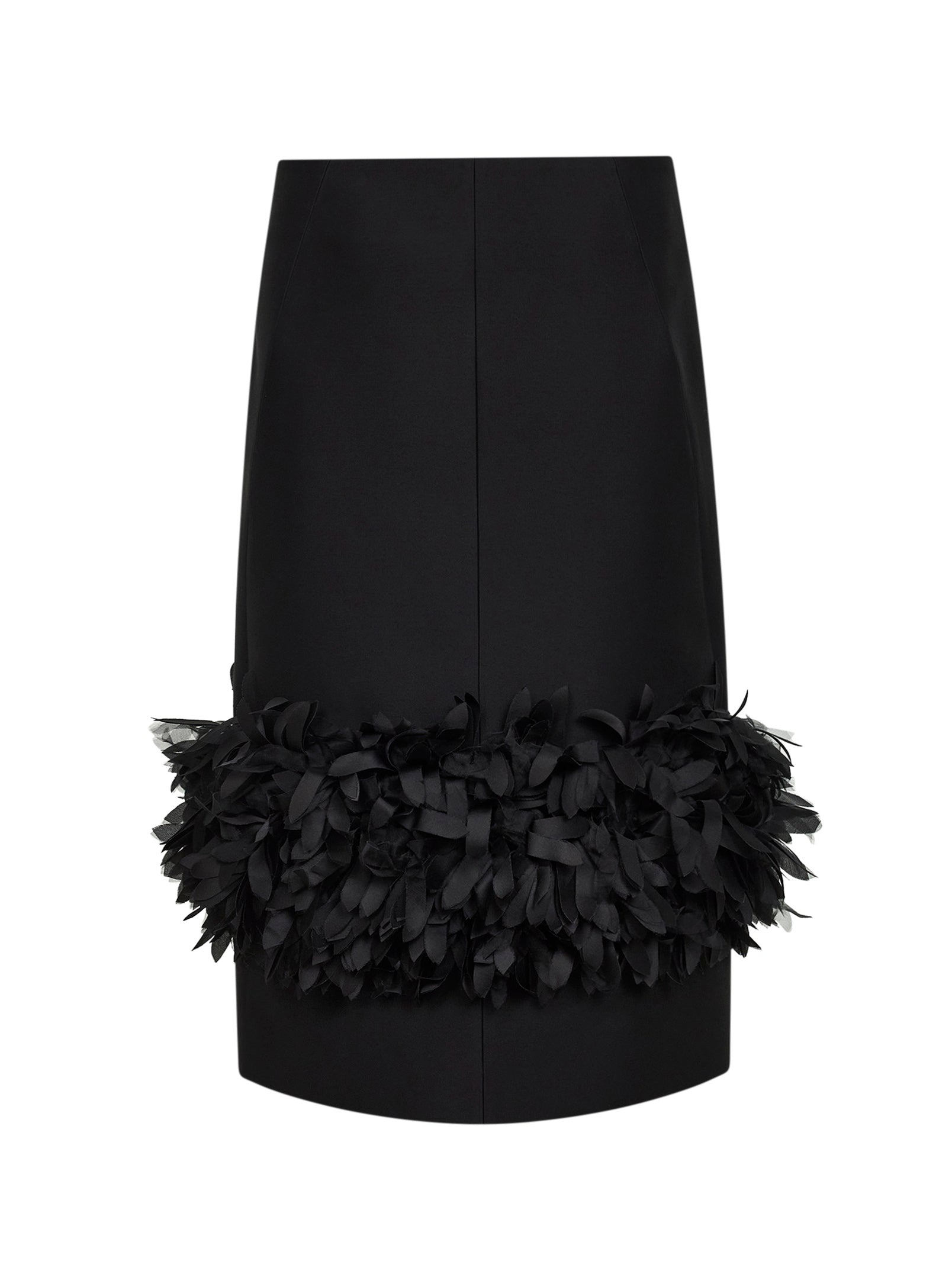 Toteme Women Black Wool And Silk Petal Midi Skirt TOTEME