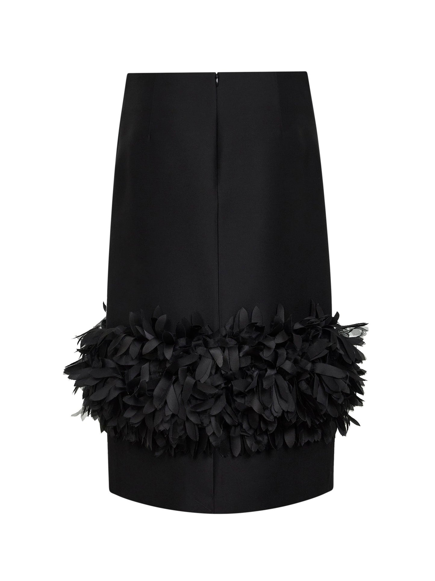 Toteme Women Black Wool And Silk Petal Midi Skirt TOTEME