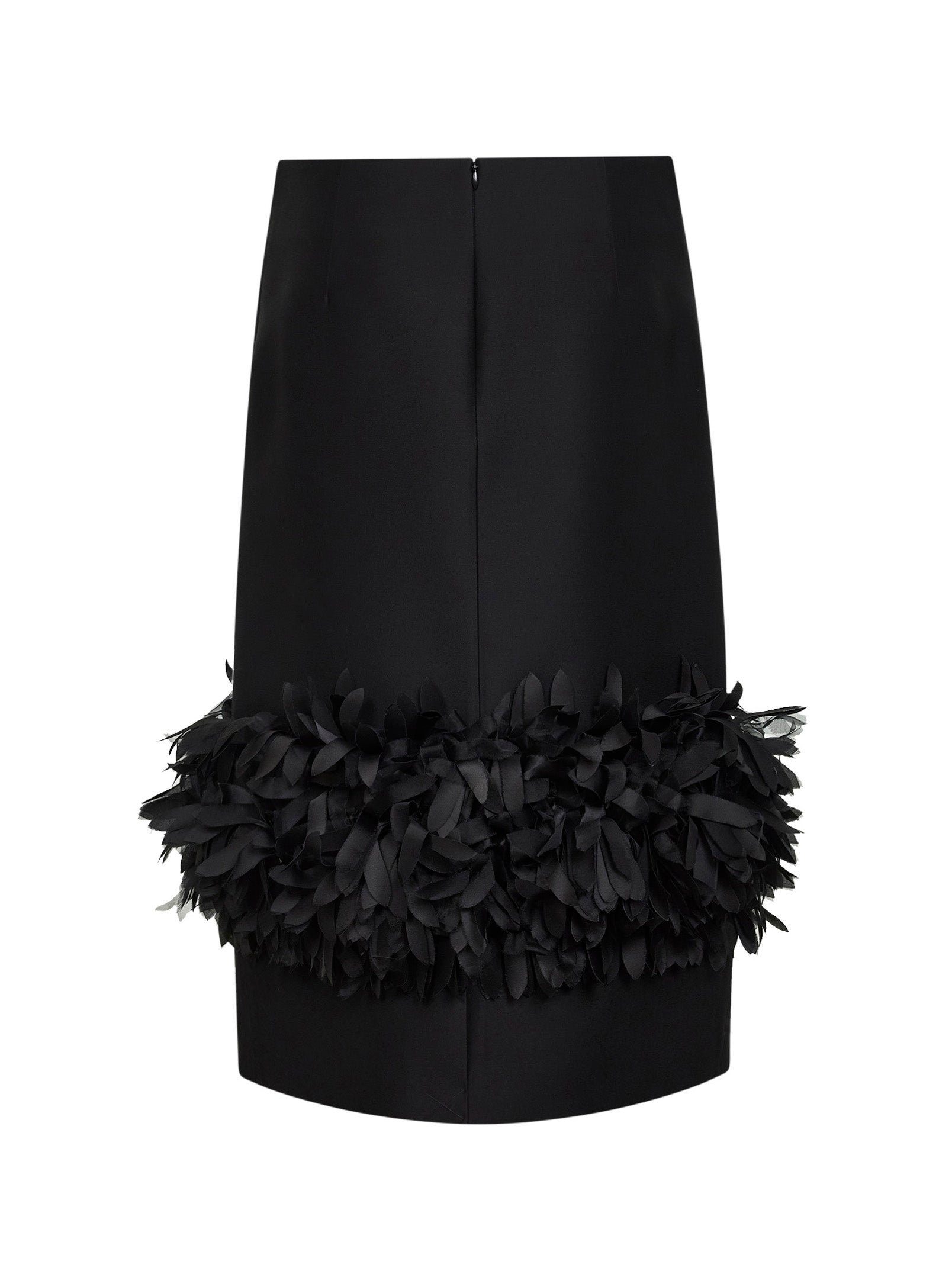 Toteme Women Black Wool And Silk Petal Midi Skirt TOTEME