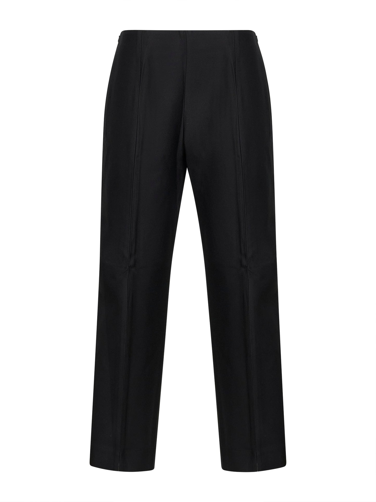 Toteme Women Black Wool And Silk Slim Evening Trousers TOTEME