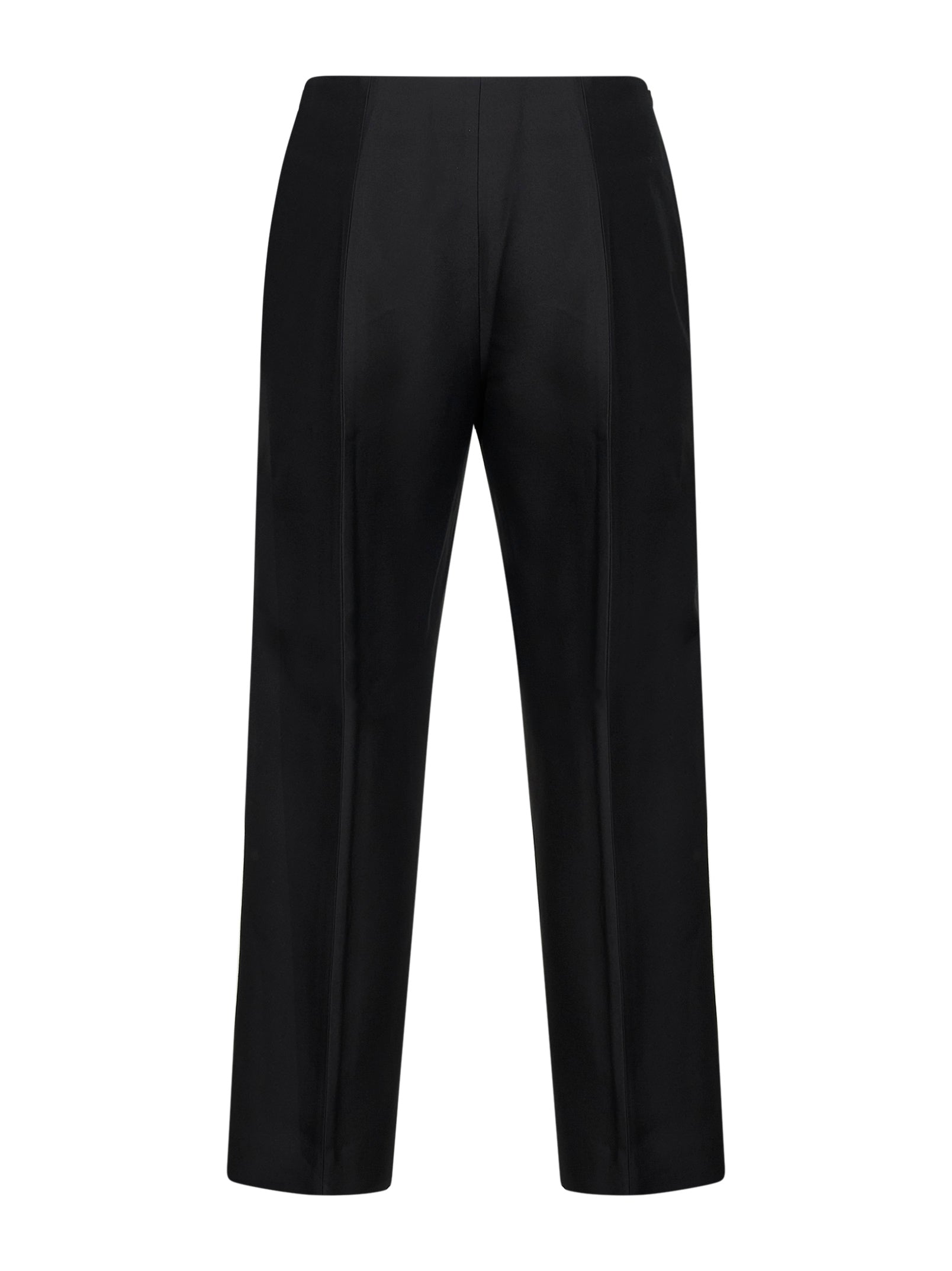 Toteme Women Black Wool And Silk Slim Evening Trousers TOTEME