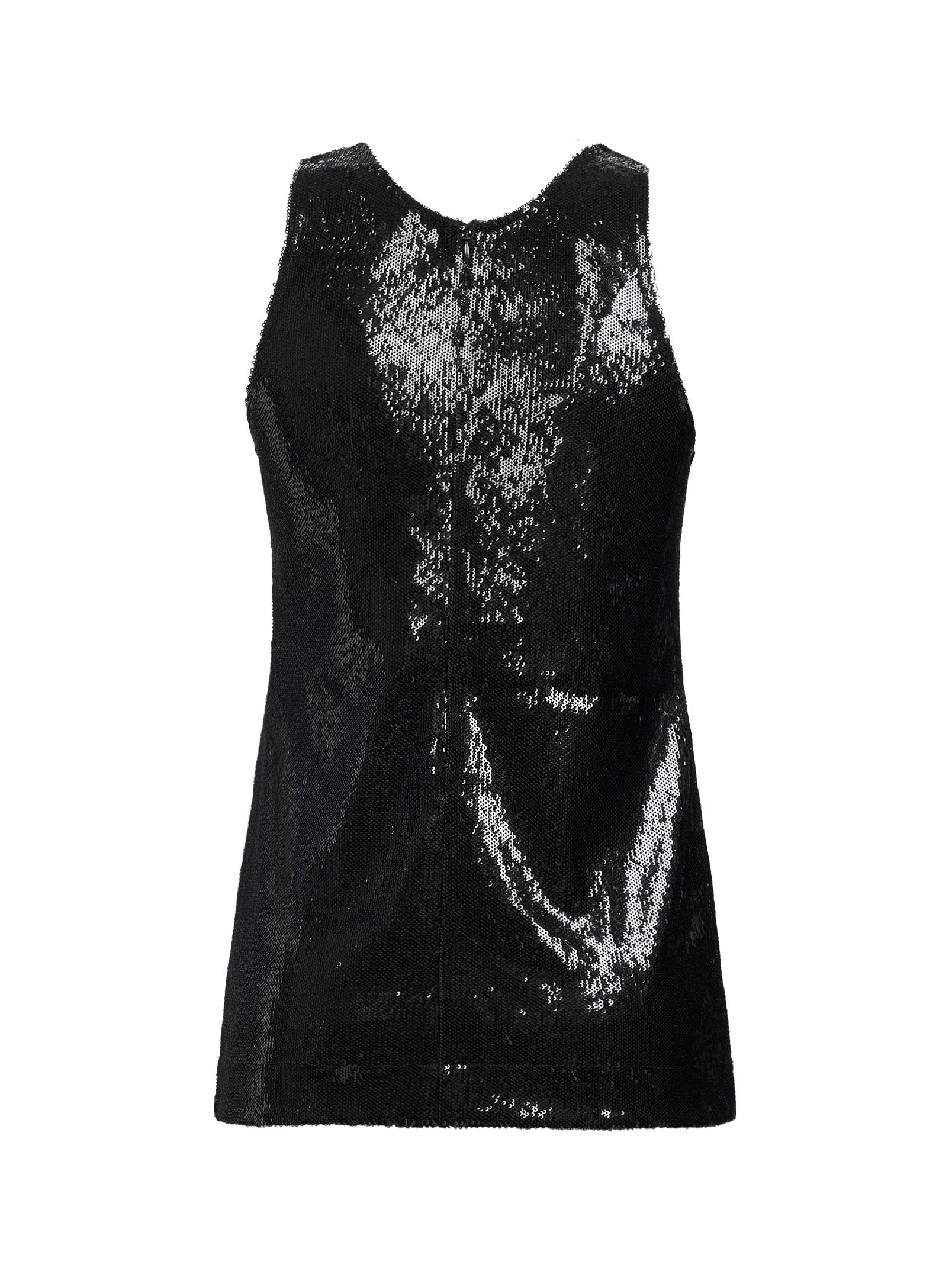 Toteme Women Black Sequin Curved Tank Top TOTEME