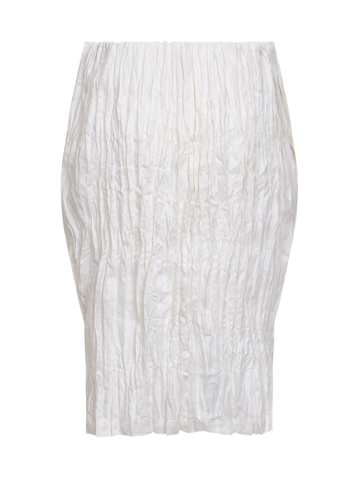 Toteme Women White Crinkled Linen Pencil Skirt TOTEME