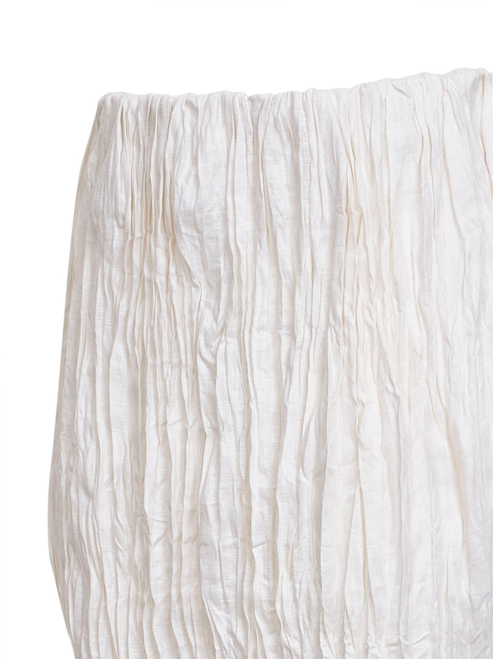 Toteme Women White Crinkled Linen Pencil Skirt TOTEME