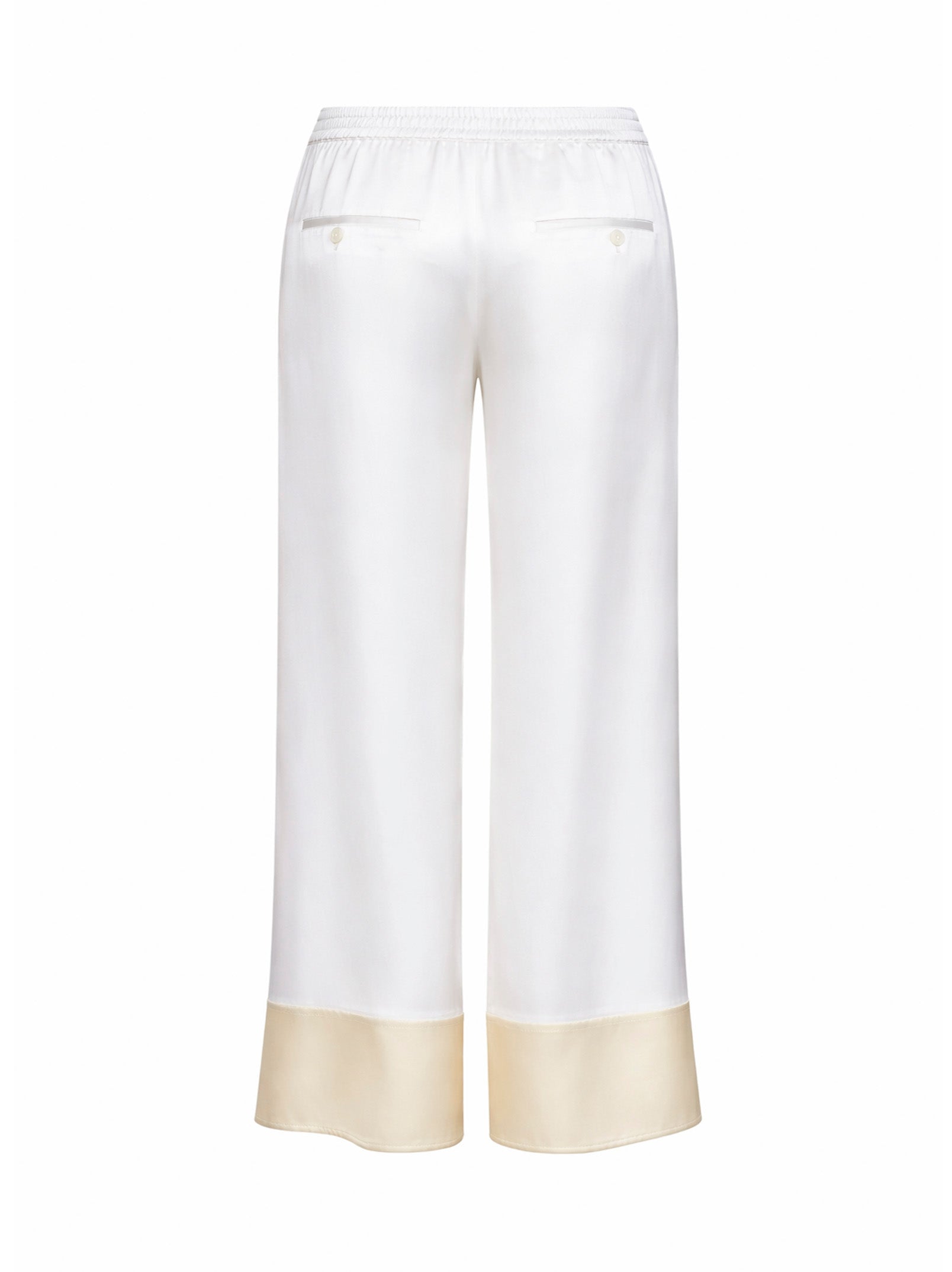 Toteme Women White Satin Drawstring Pajama-Style Trousers TOTEME