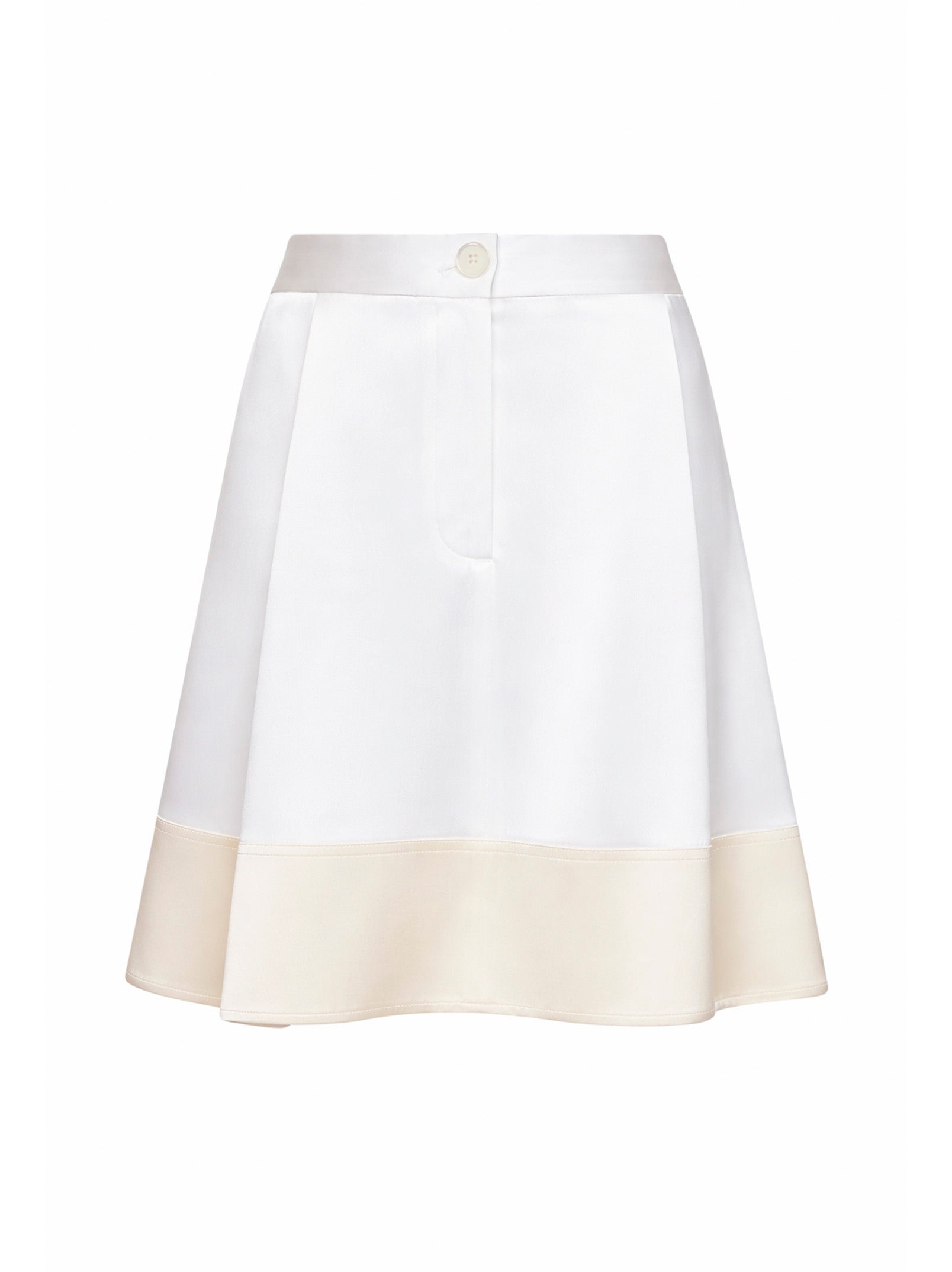 Toteme Women White Satin Short Tuxedo-Style Skirt TOTEME