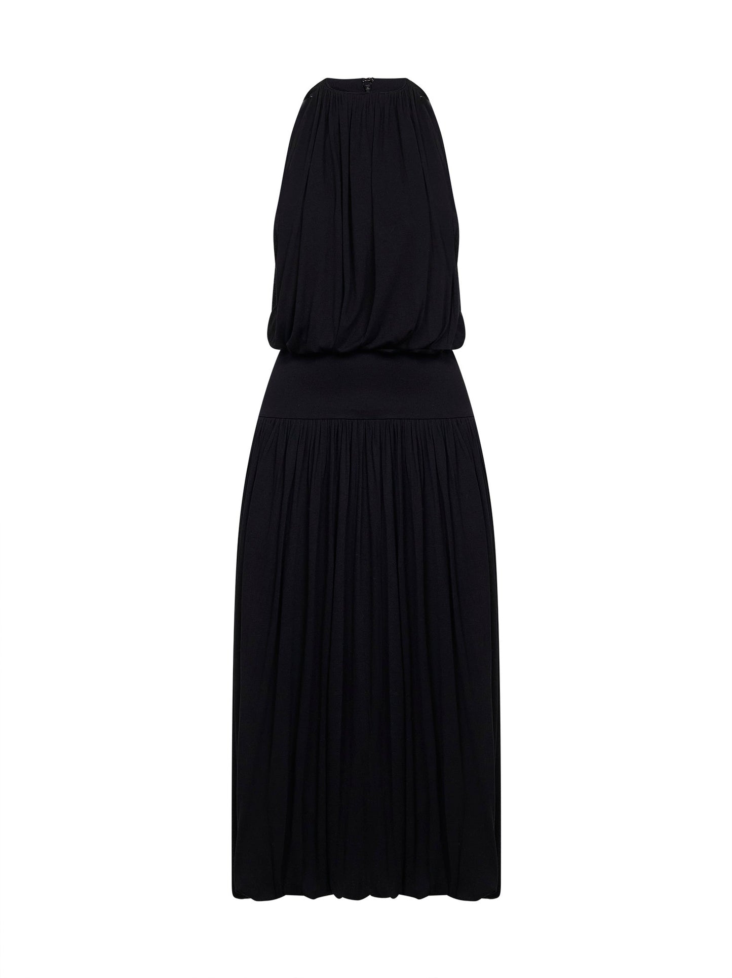 Toteme Women Black Fluid Viscose Gathered Midi Dress TOTEME