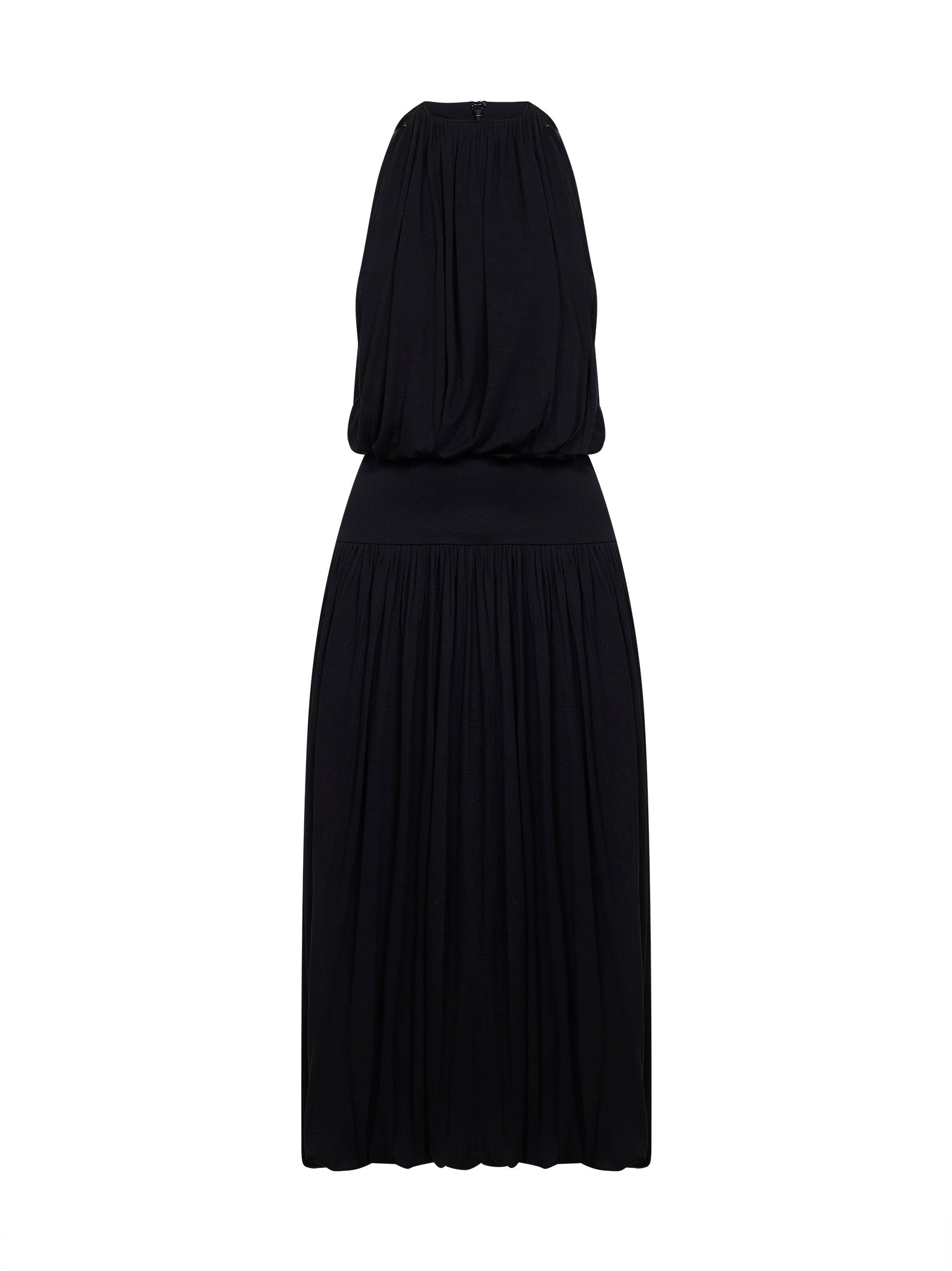Toteme Women Black Fluid Viscose Gathered Midi Dress TOTEME
