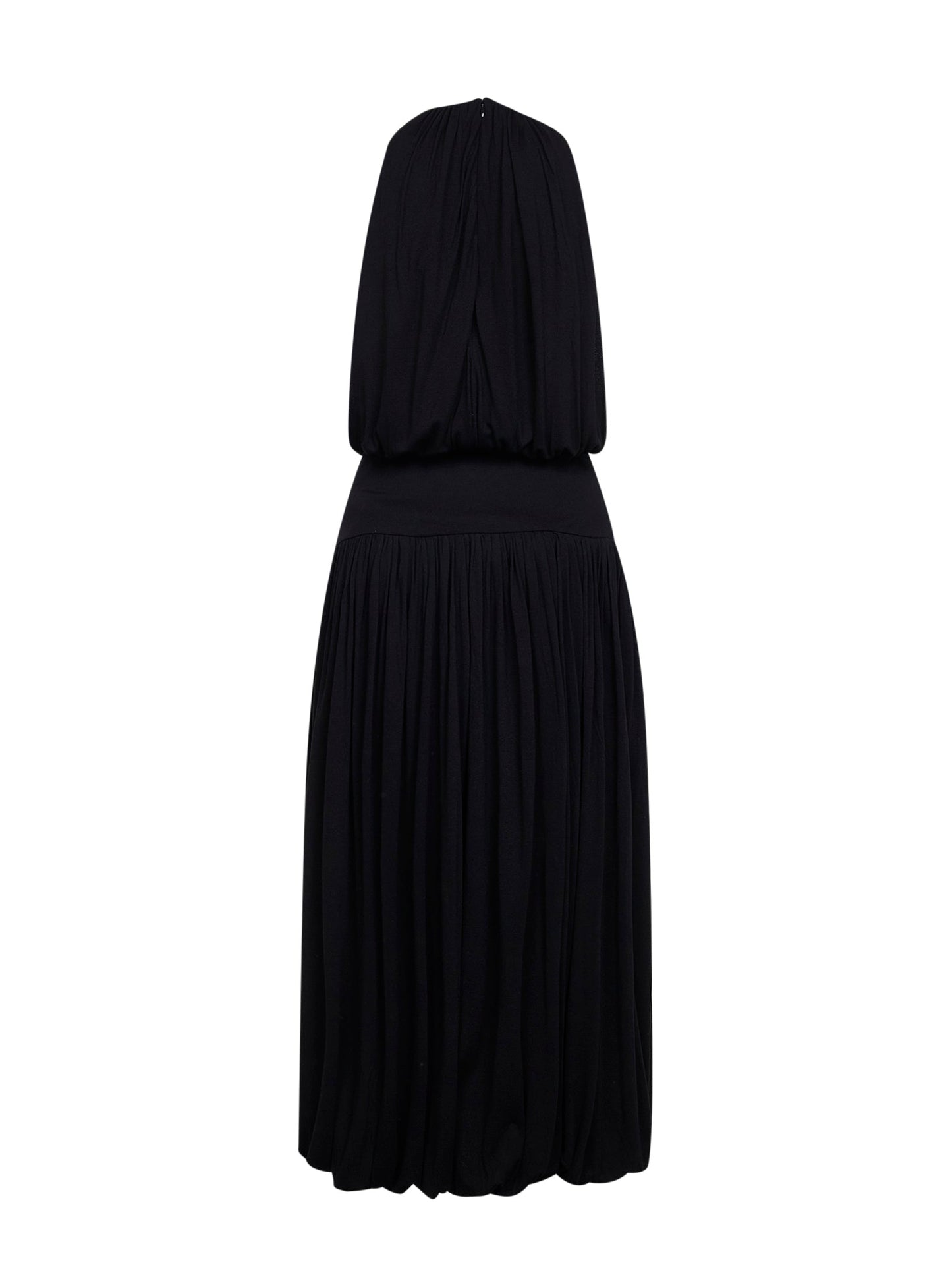 Toteme Women Black Fluid Viscose Gathered Midi Dress TOTEME