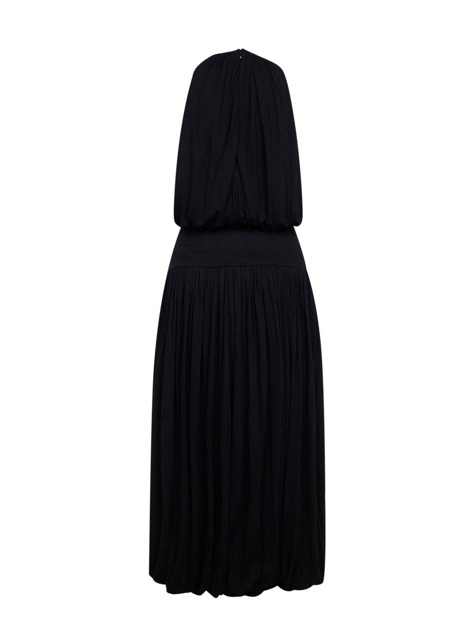 Toteme Women Black Fluid Viscose Gathered Midi Dress TOTEME