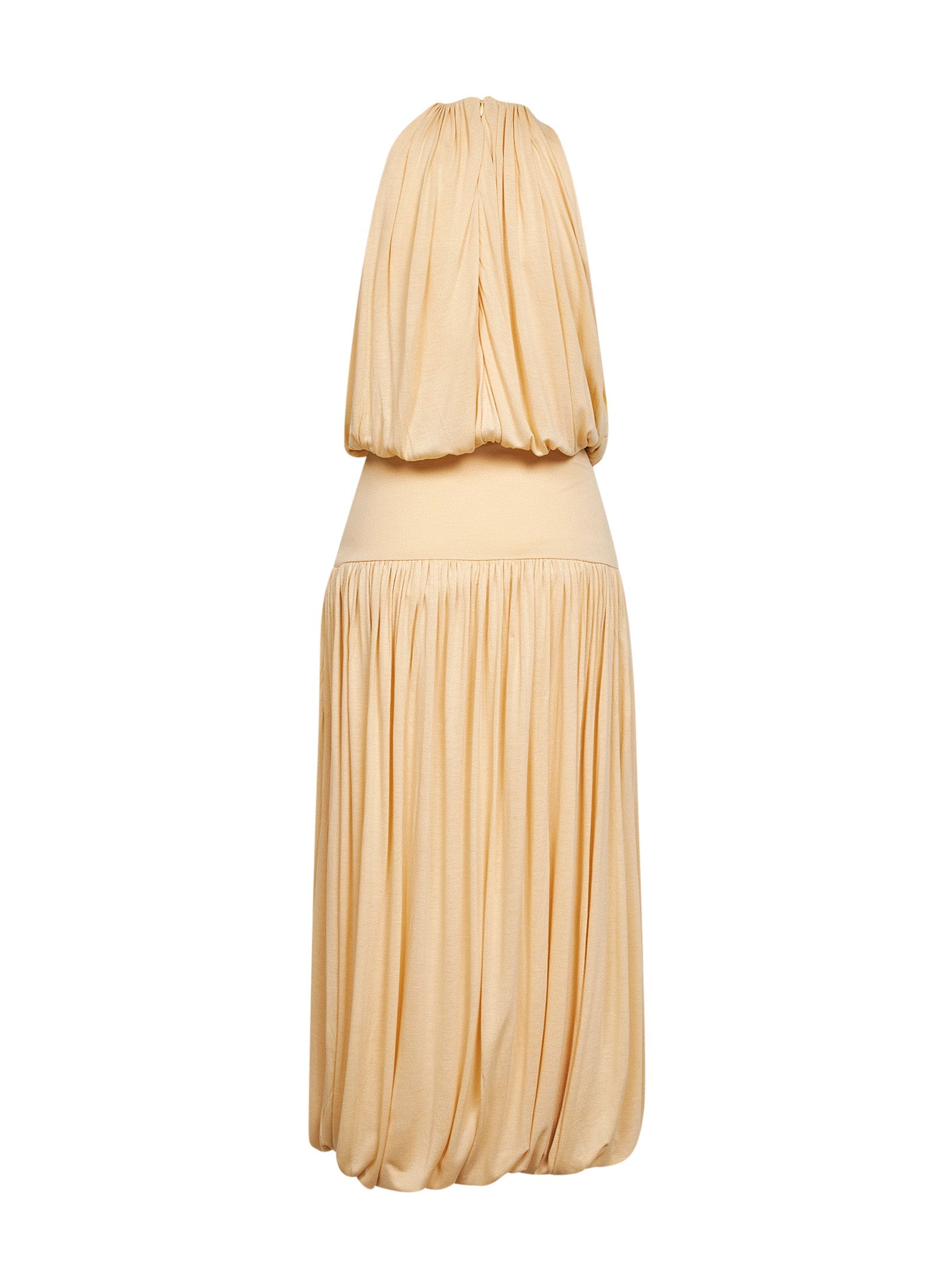 Toteme Women Champagne Fluid Viscose Gathered Midi Dress<Br/> TOTEME